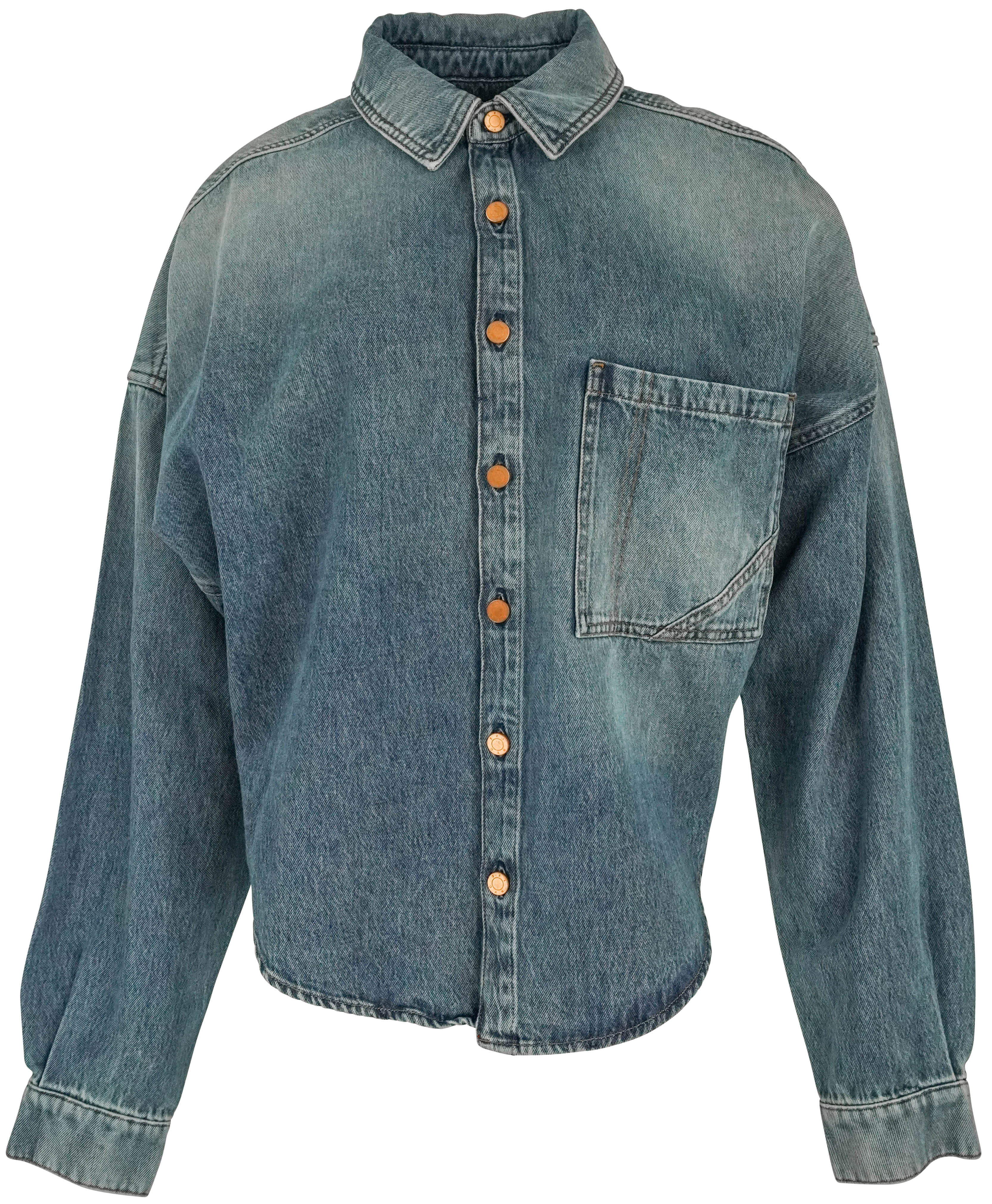 3x1 NYC Santorini Shirt in Ceil Blue