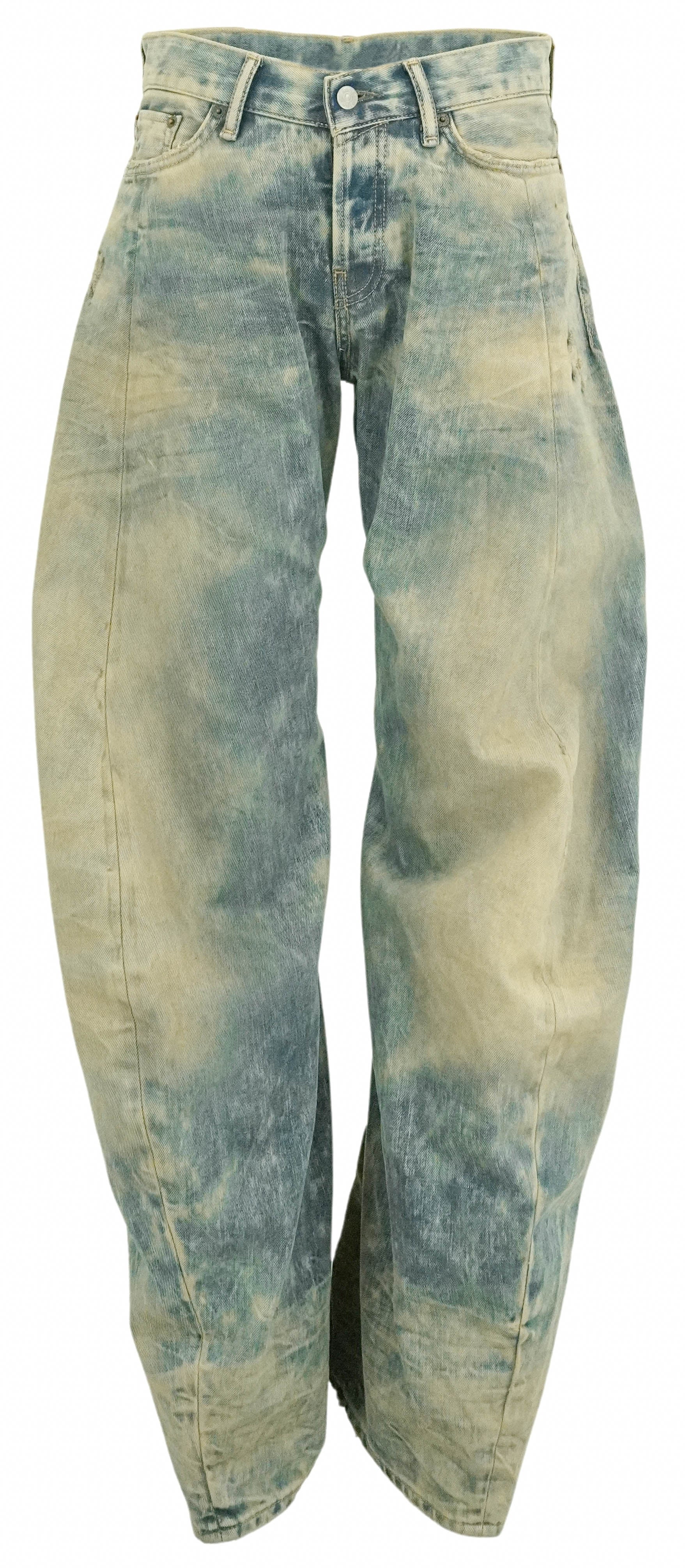 Acne Studios Loose Fit Denim with Bleach Marks in Indigo Blue