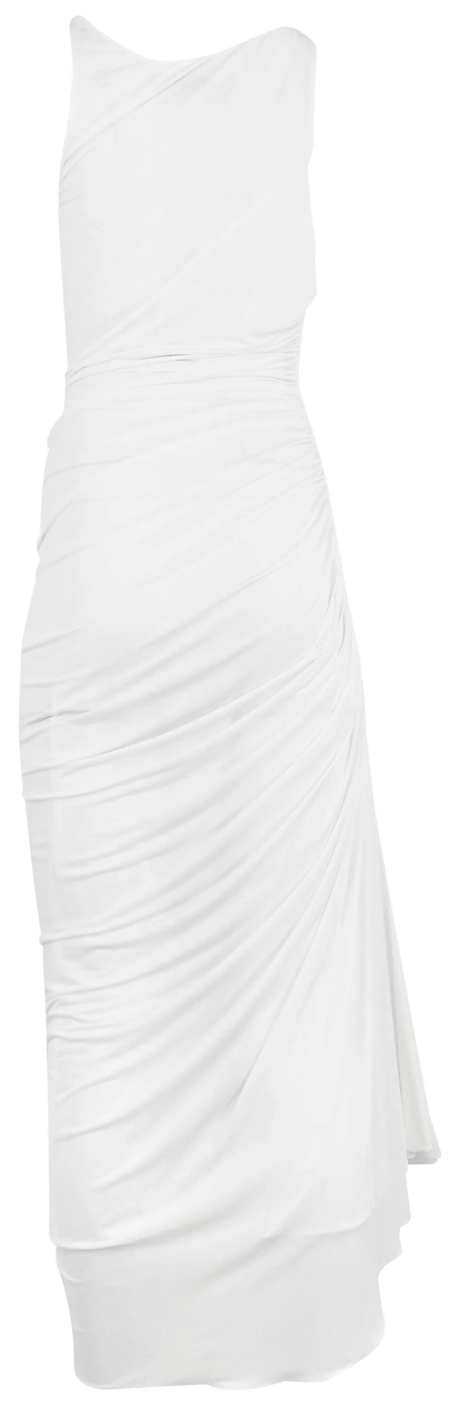 Alaia Gathered Jersey Knit Dress in Blanc - Image 2