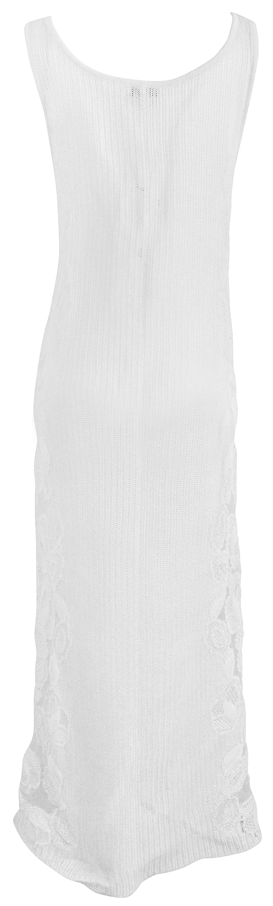 Alaïa Guipure Knit Lace Tank Dress in White - Image 3