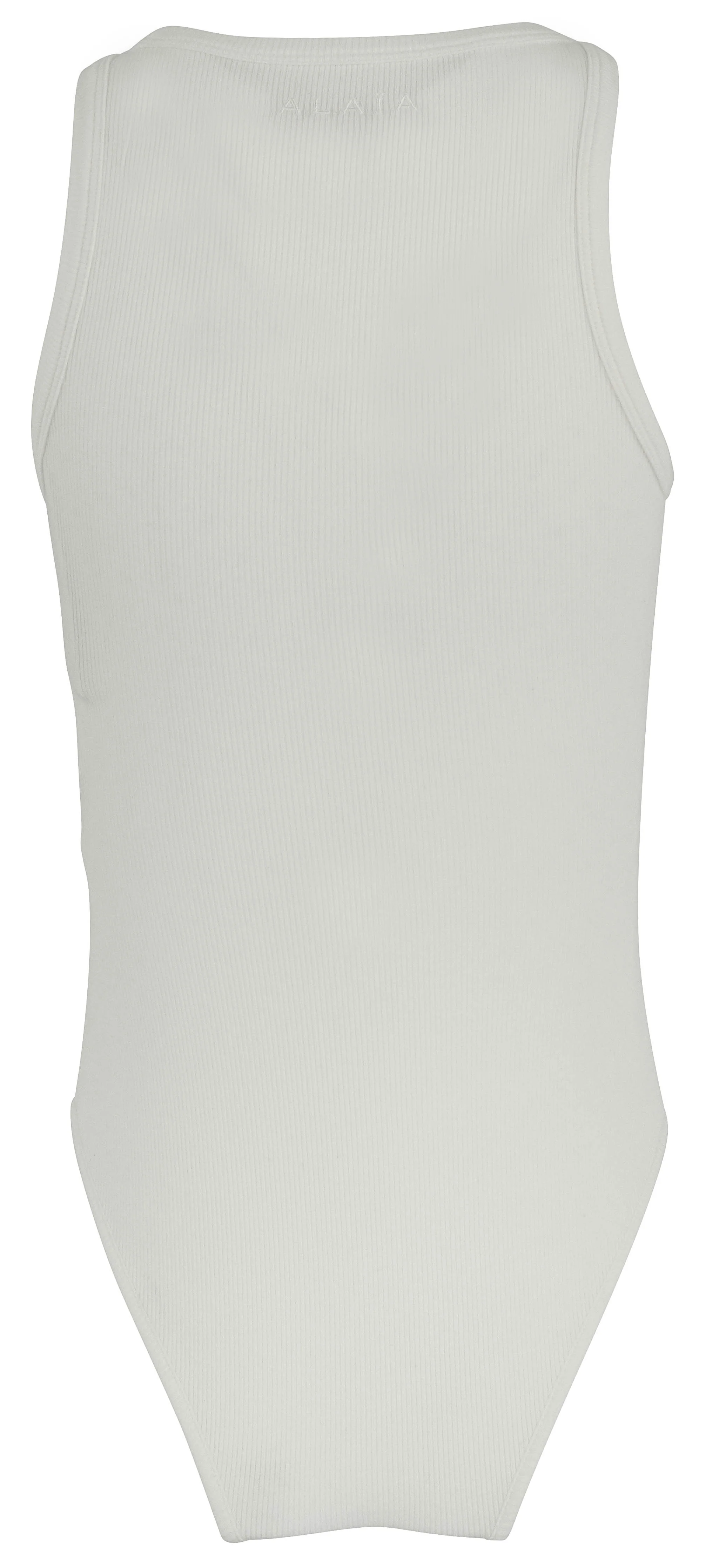 Alaïa Halter Rib Knit Bodysuit in Off-White - Image 2