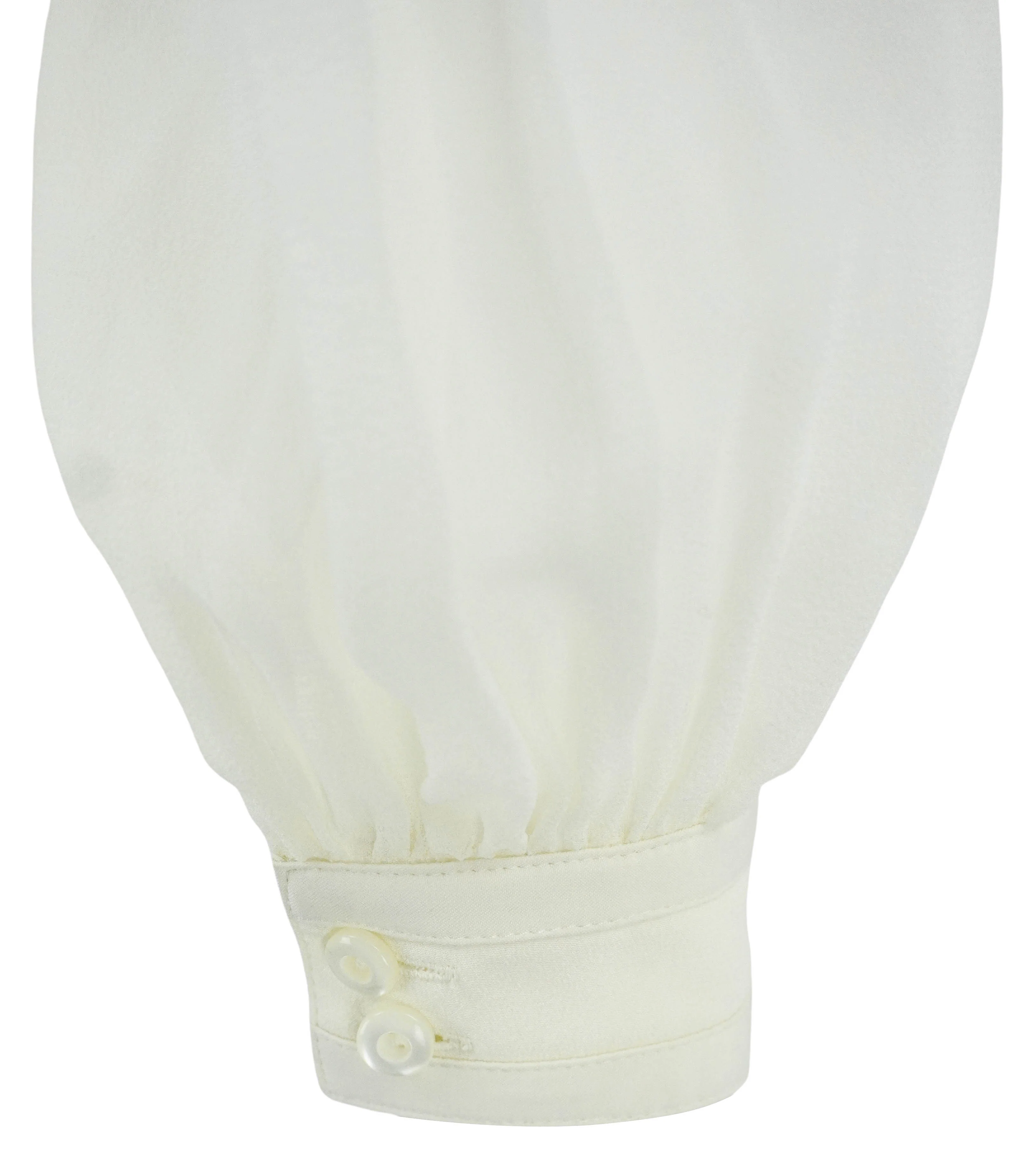 Alice + Olivia Silk Button Up Blouse in Ecru - Image 4