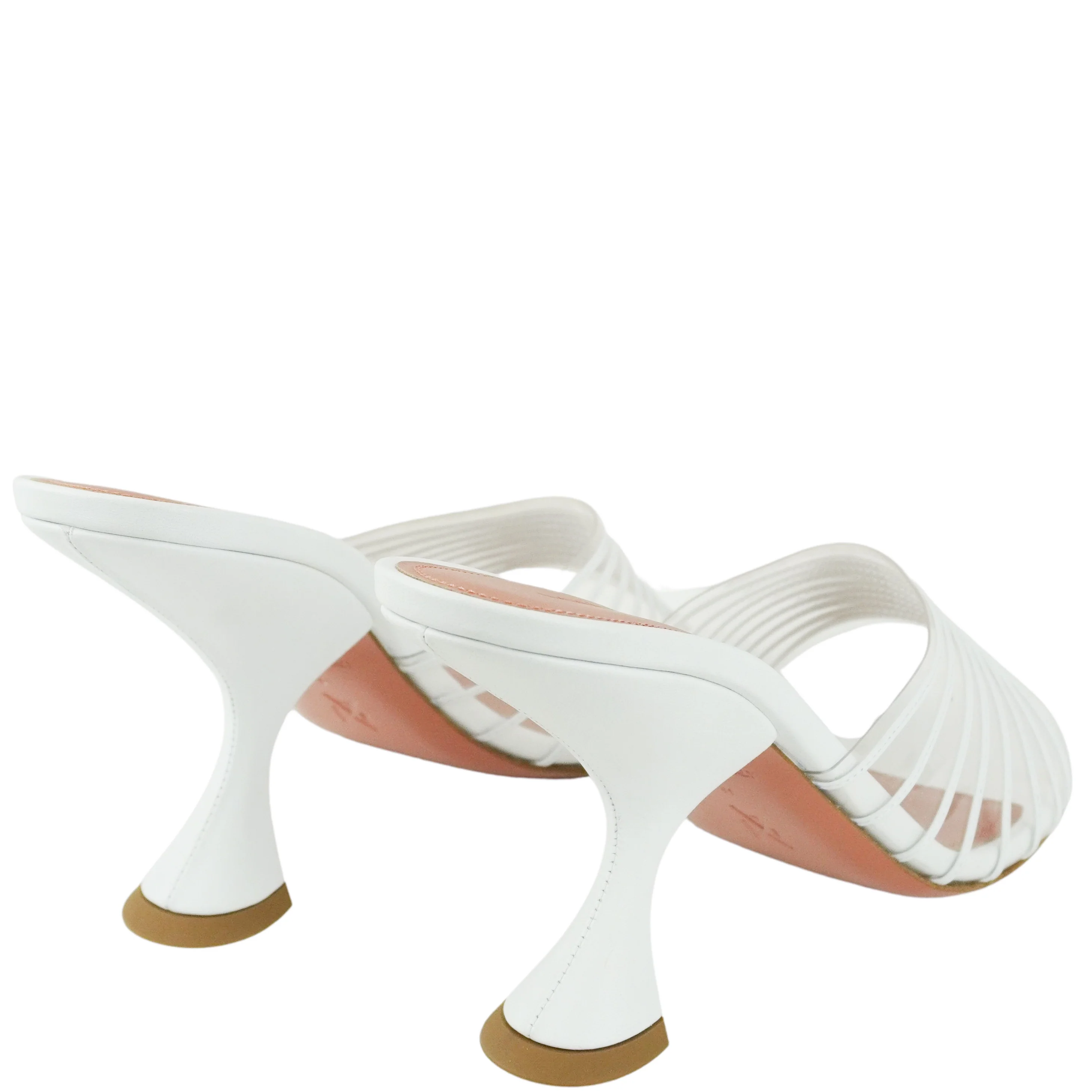 Amina Muaddi Mookie Slippers in White - Image 4