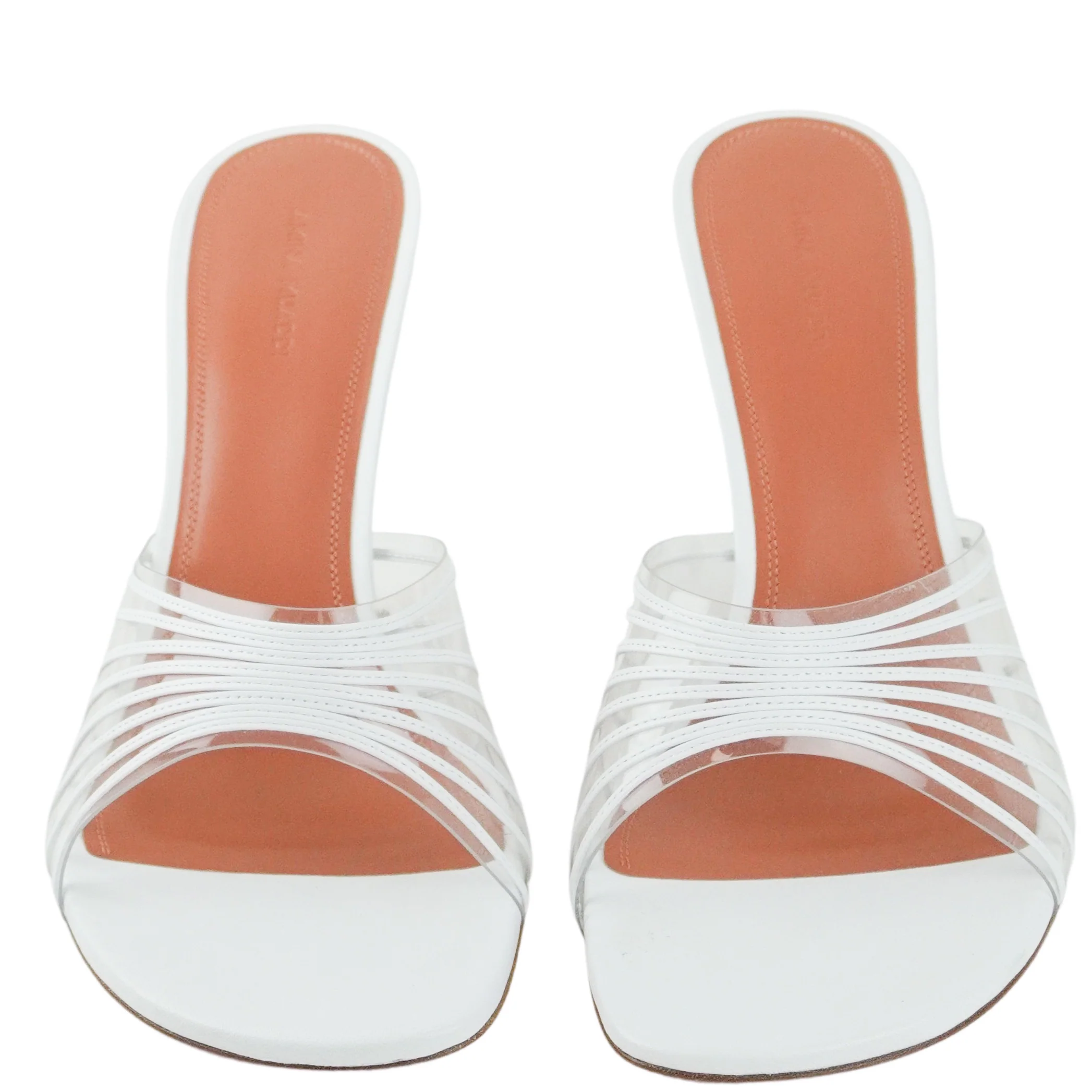 Amina Muaddi Mookie Slippers in White - Image 5