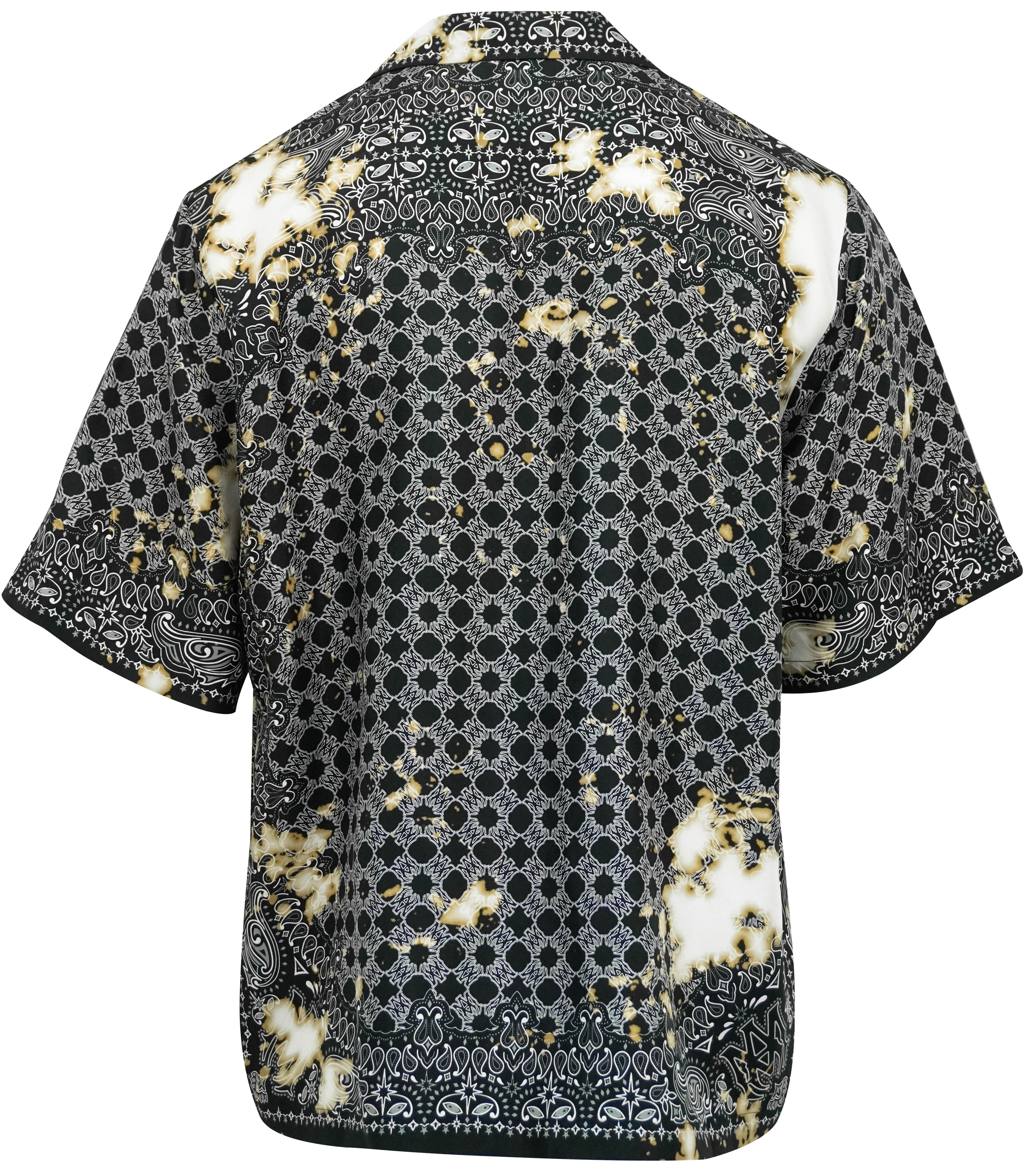 AMIRI Bleach Bandana Bowling Shirt in Black - Image 2