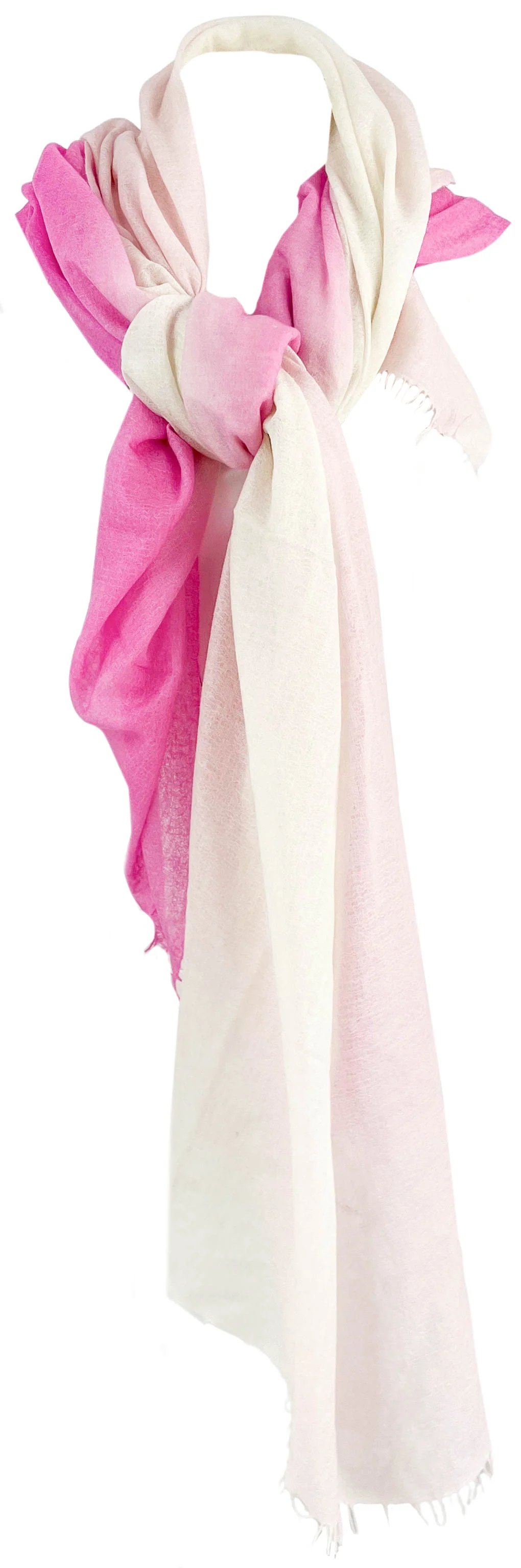 Bajra Cashmere and Silk Scarf in Pink and Cream