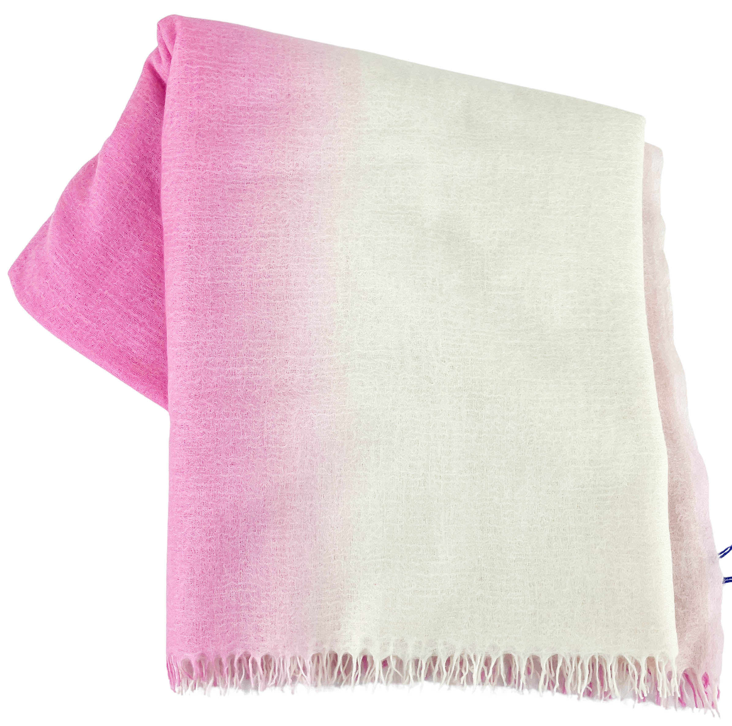 Bajra Cashmere and Silk Scarf in Pink and Cream - Image 2