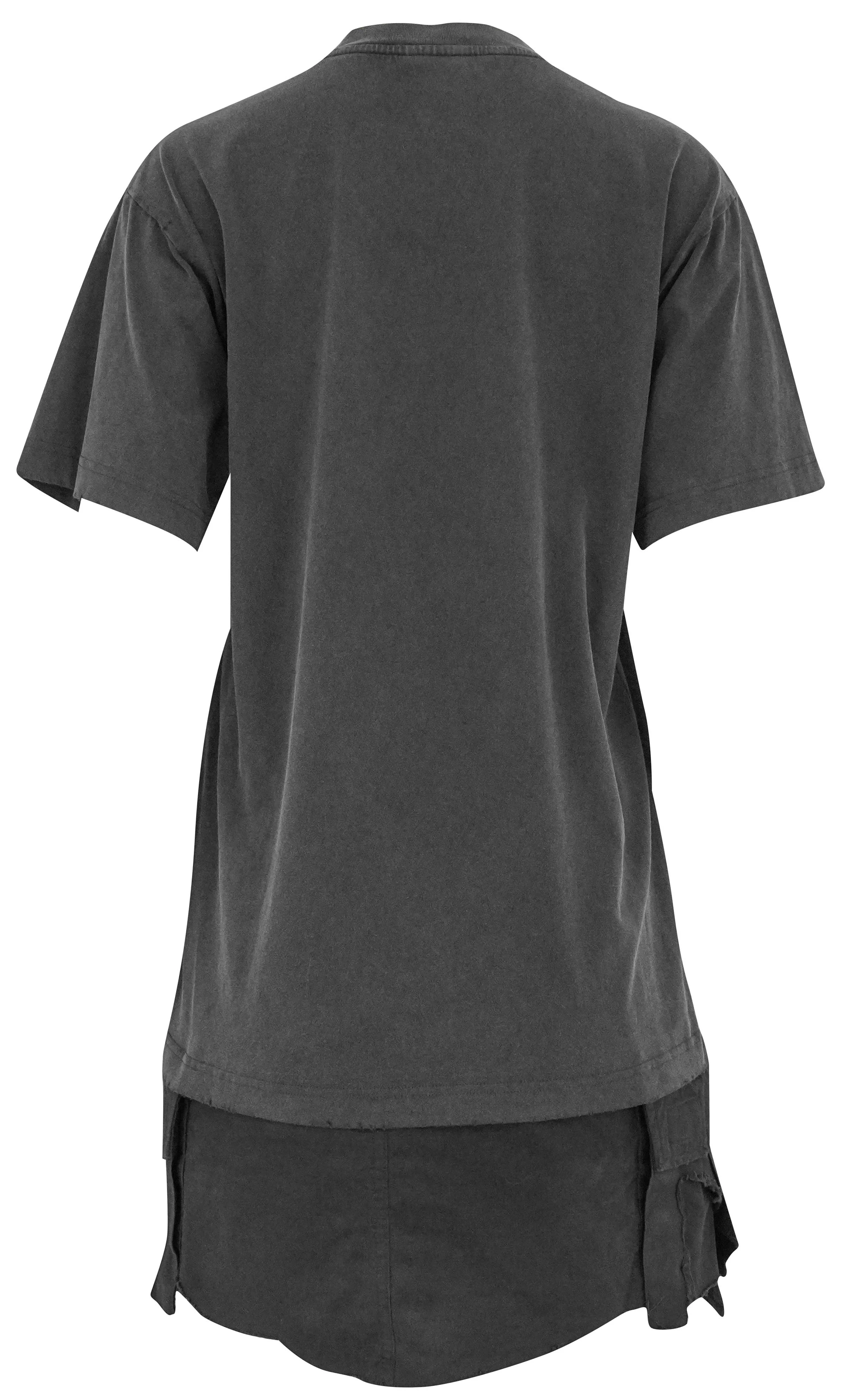 Balenciaga Luxury Script Hybrid T-Shirt Cargo Dress in Black - Image 2