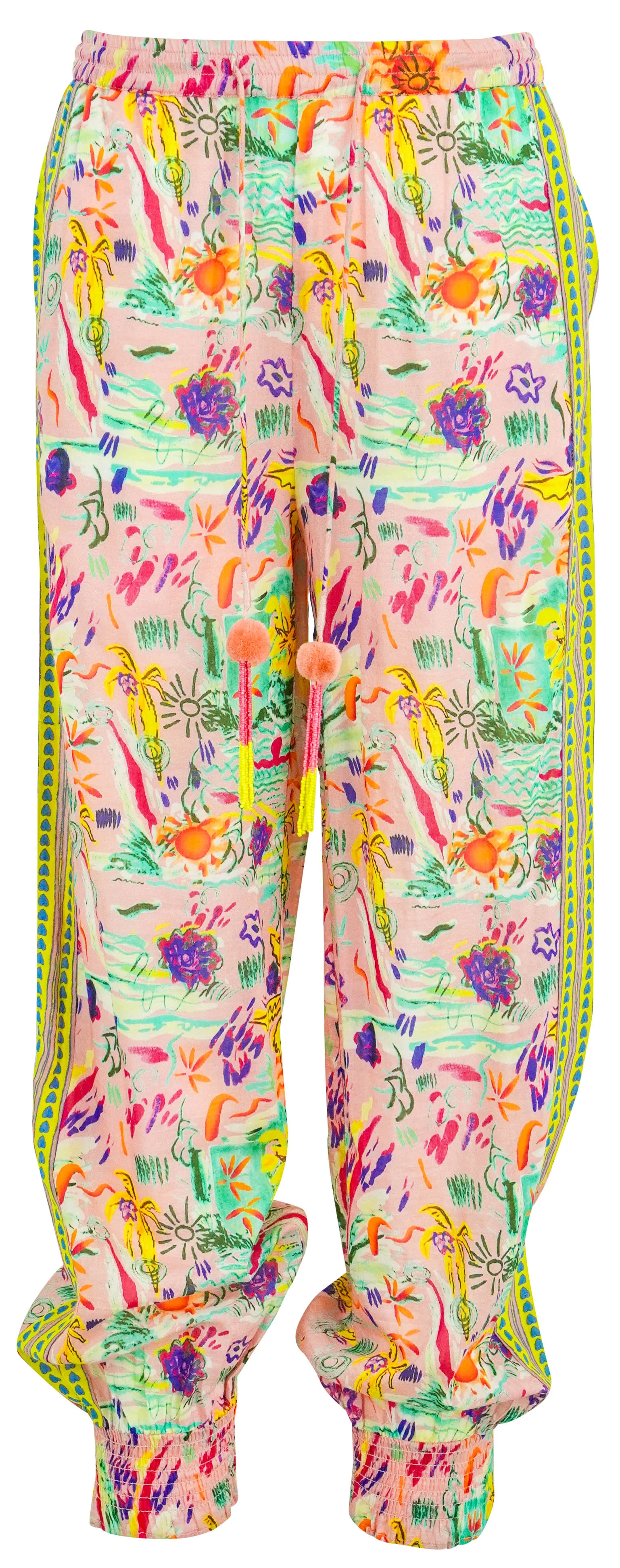 Bell Harem Pants in Pink Multi