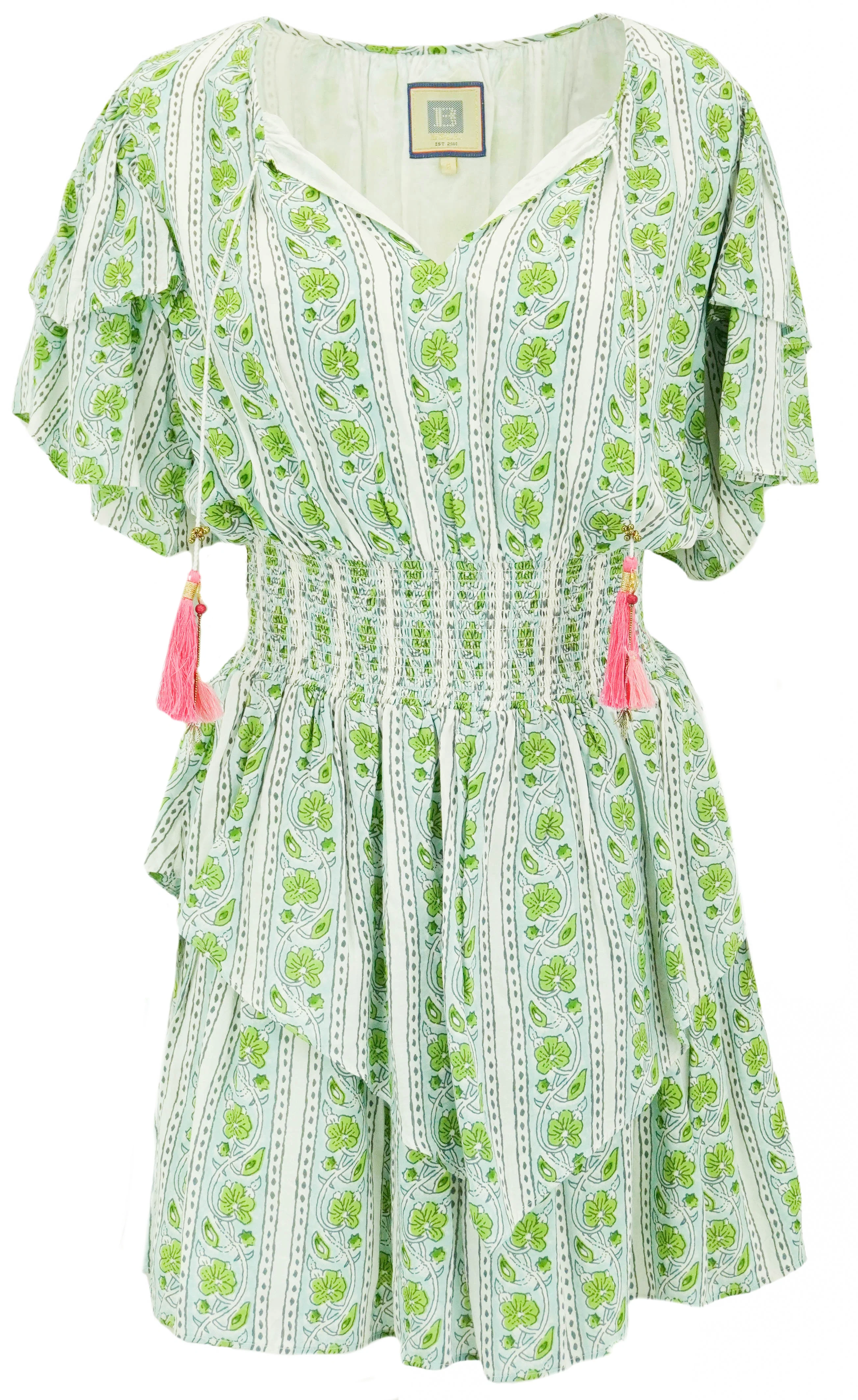 Bell Julie Printed Mini Dress in Green Multi
