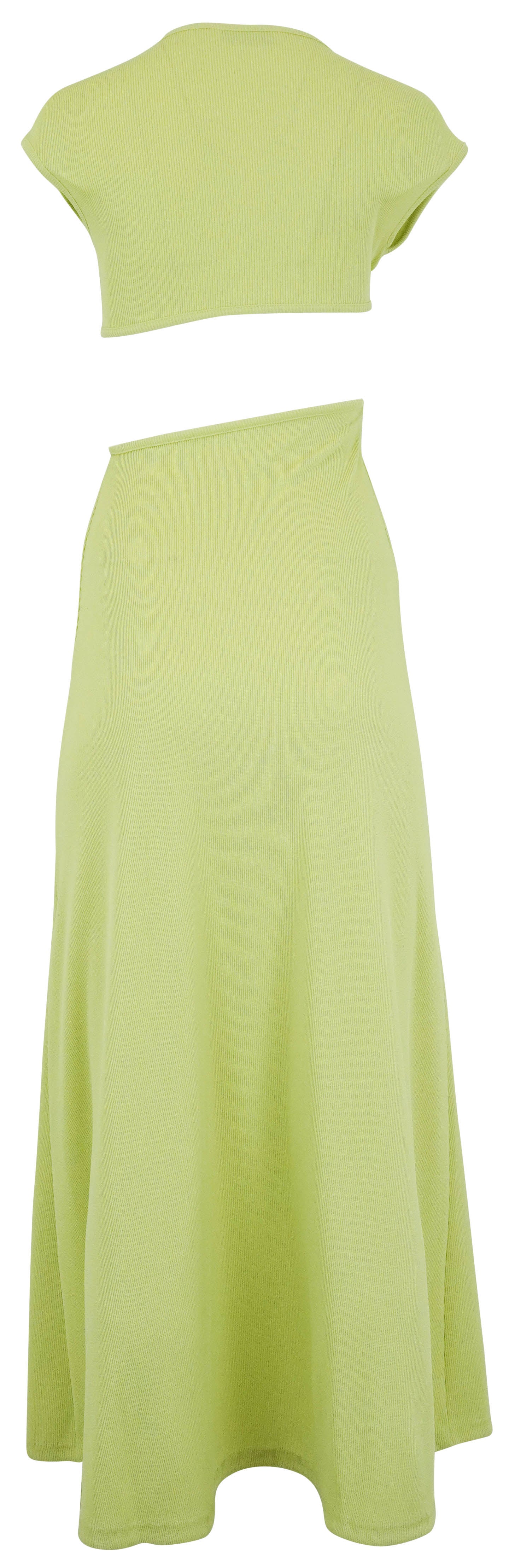 Christopher Esber Ribbed Dress with Cut Out Detail in Melon - Image 2
