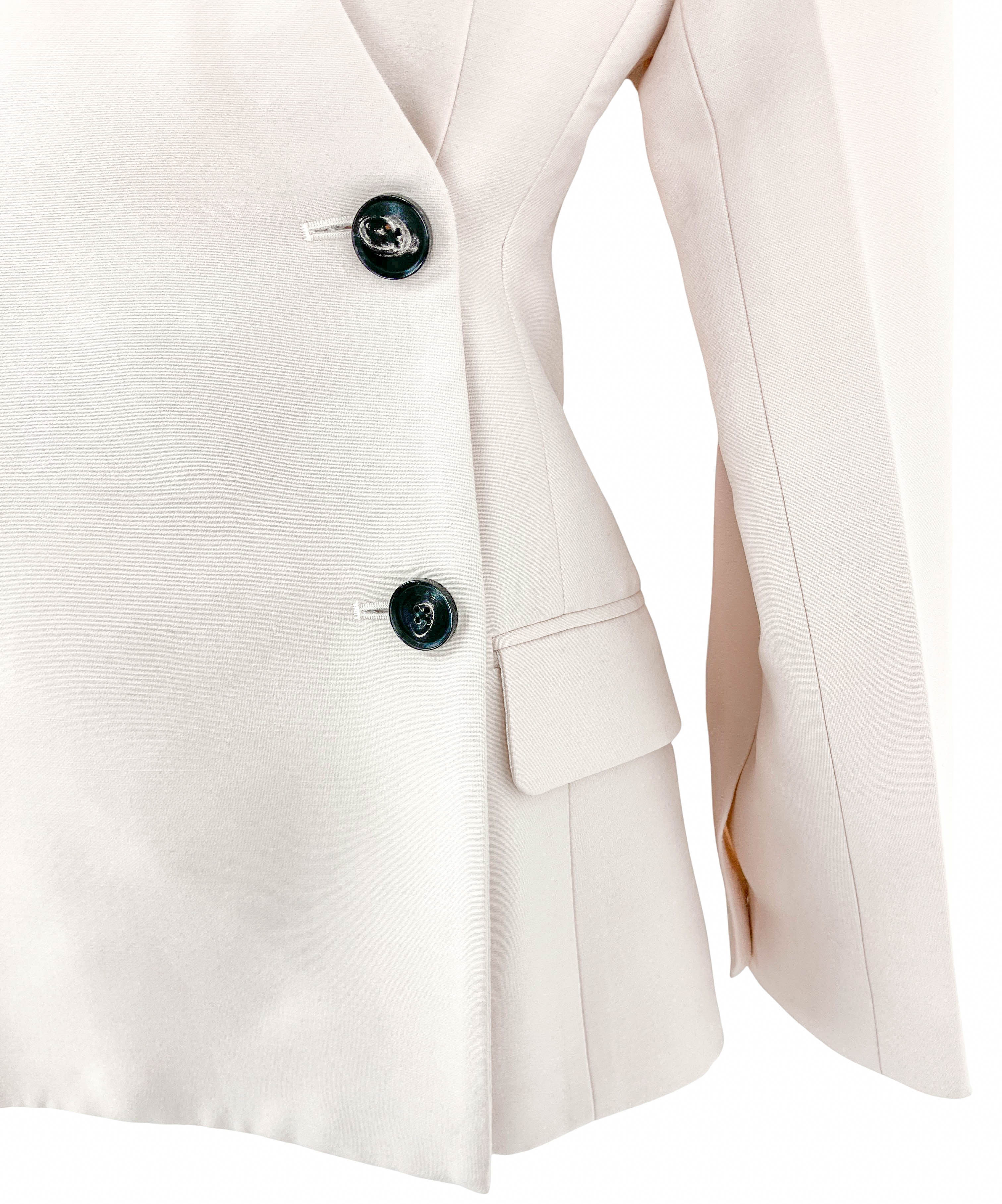 Co Sculptural Collarless Jacket in Light Pale Pink - Image 3