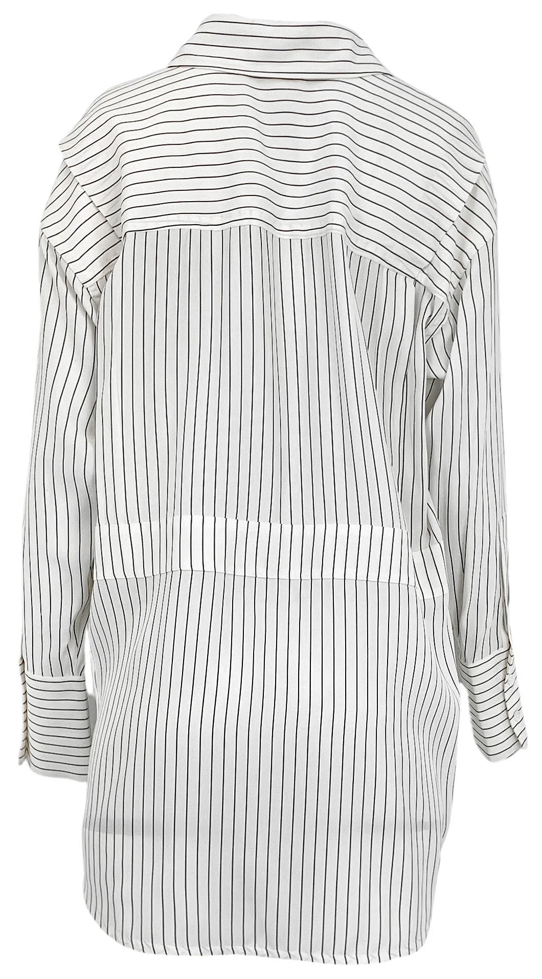 Co Striped Silk Blouse in Cream and Black - Image 2