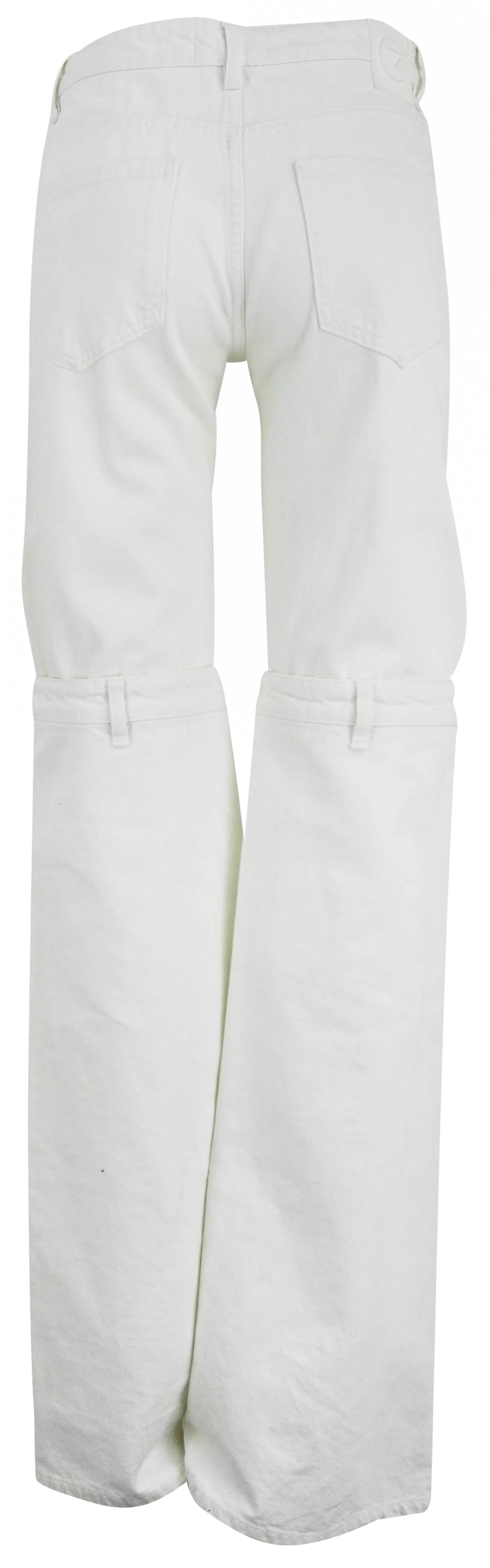 Coperni Open Knee Flared Jeans in White - Image 2