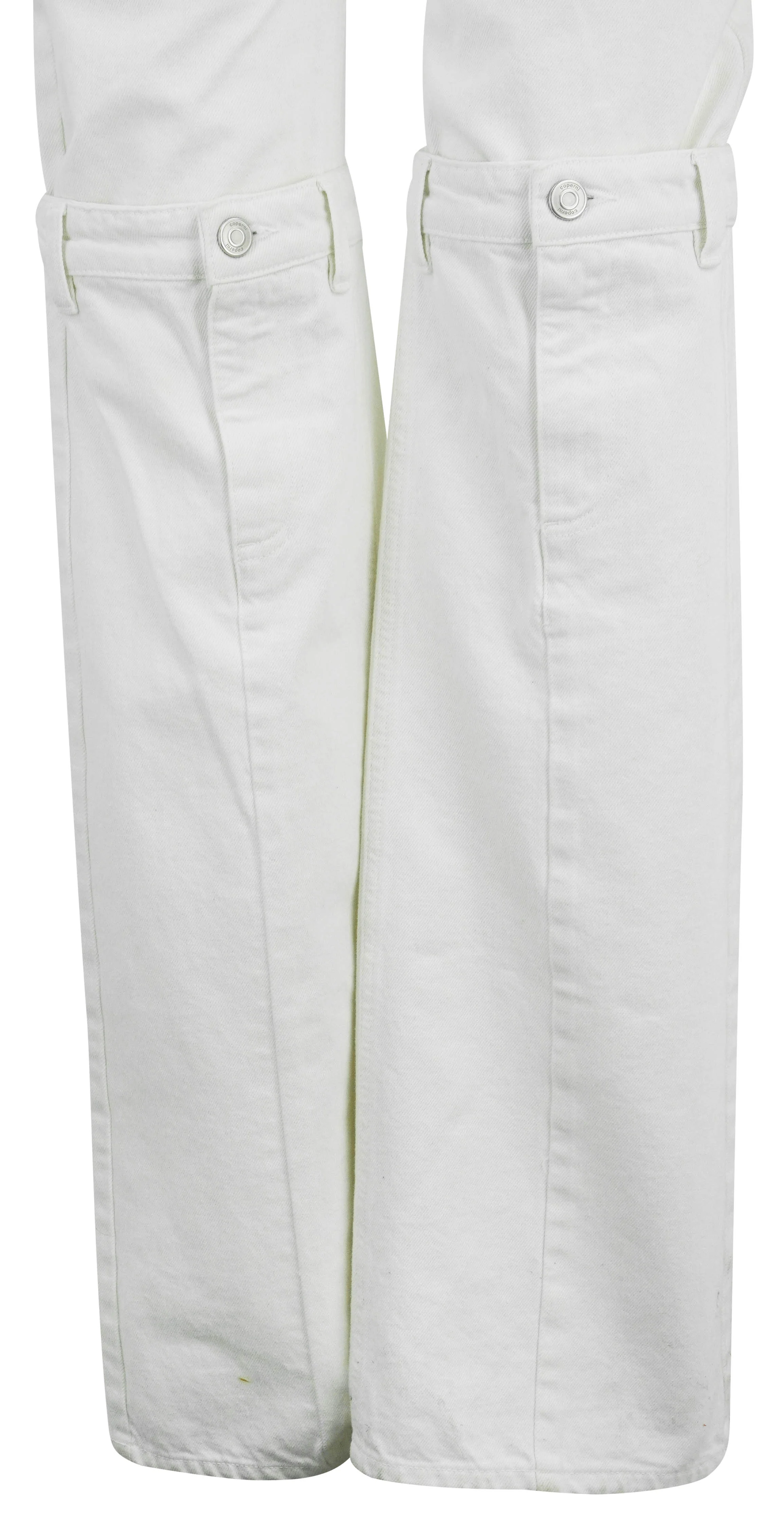 Coperni Open Knee Flared Jeans in White - Image 3