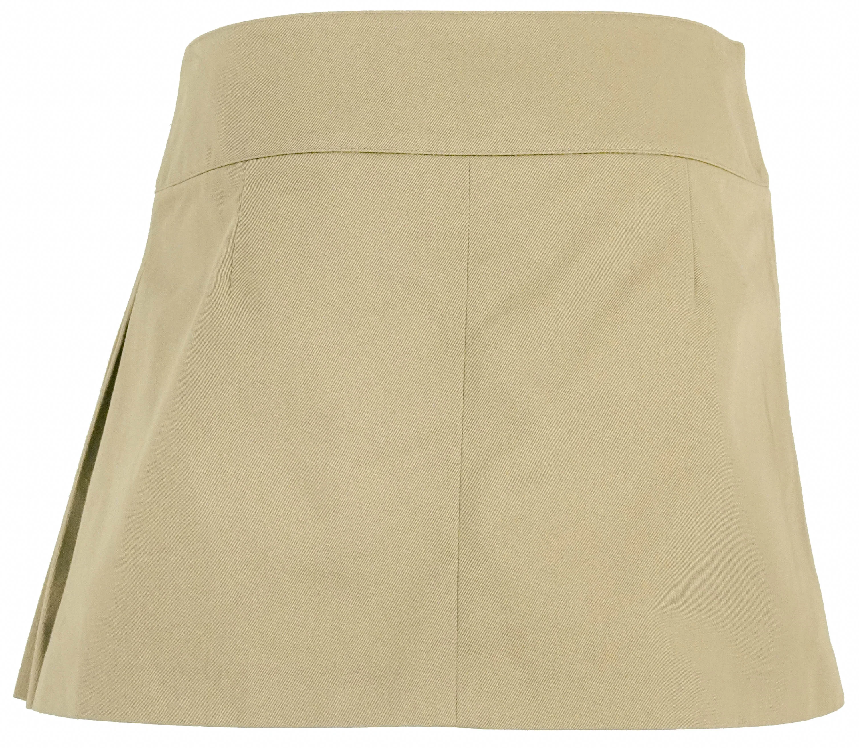 Courreges Pleated Mini Skirt in Beige - Image 2