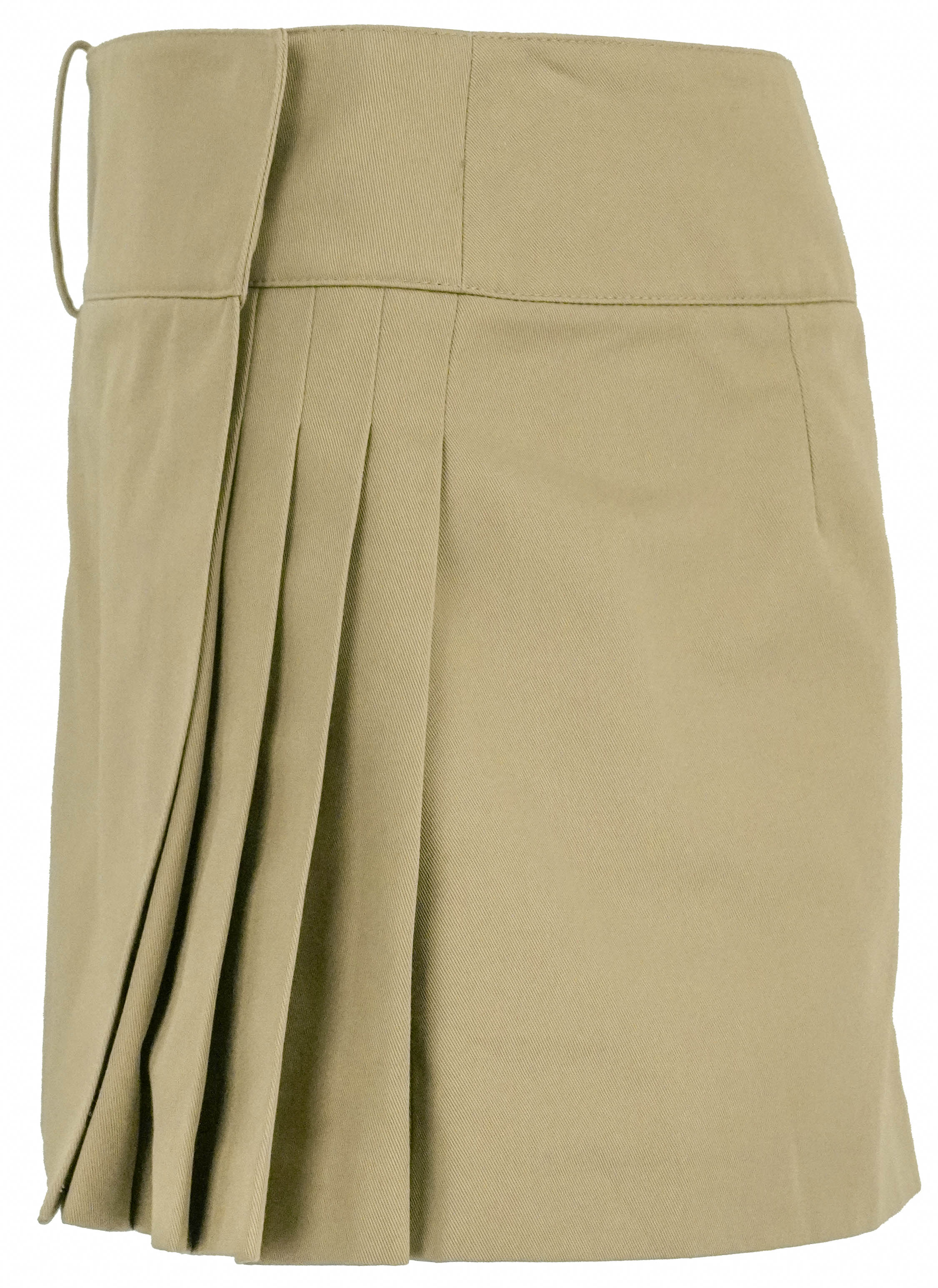 Courreges Pleated Mini Skirt in Beige - Image 3