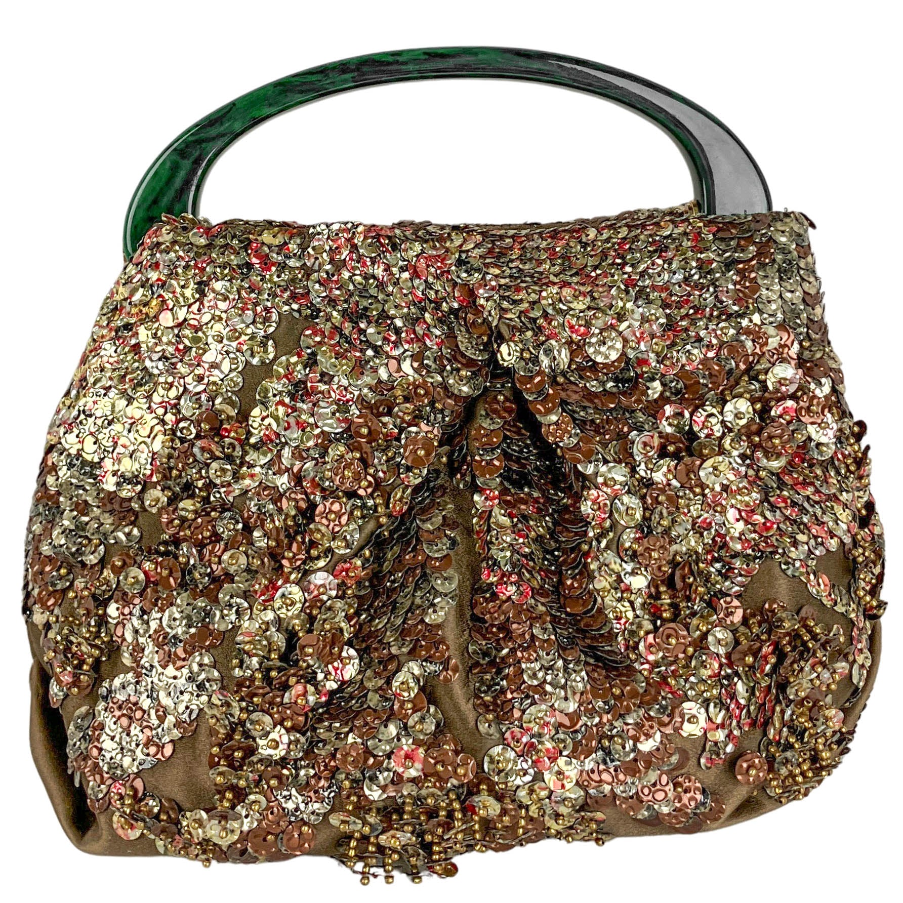 Dries Van Noten Embellished Bag in Bronze Multi