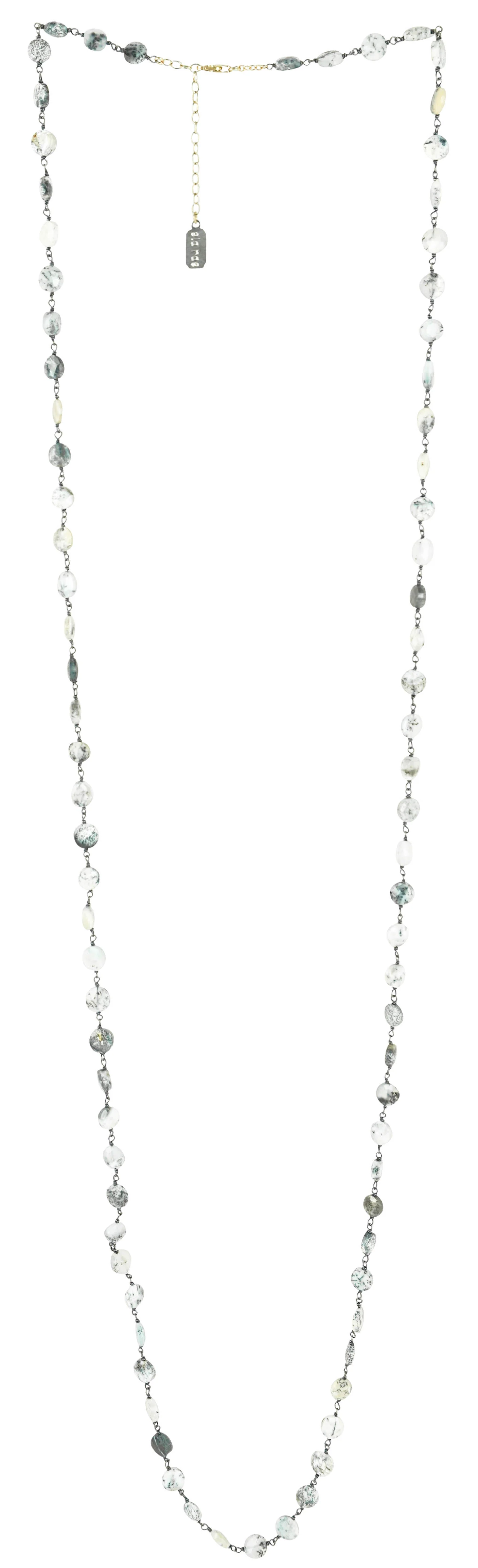 Ela Rae Diana Coin Necklace in Dendrite Opal - Image 4