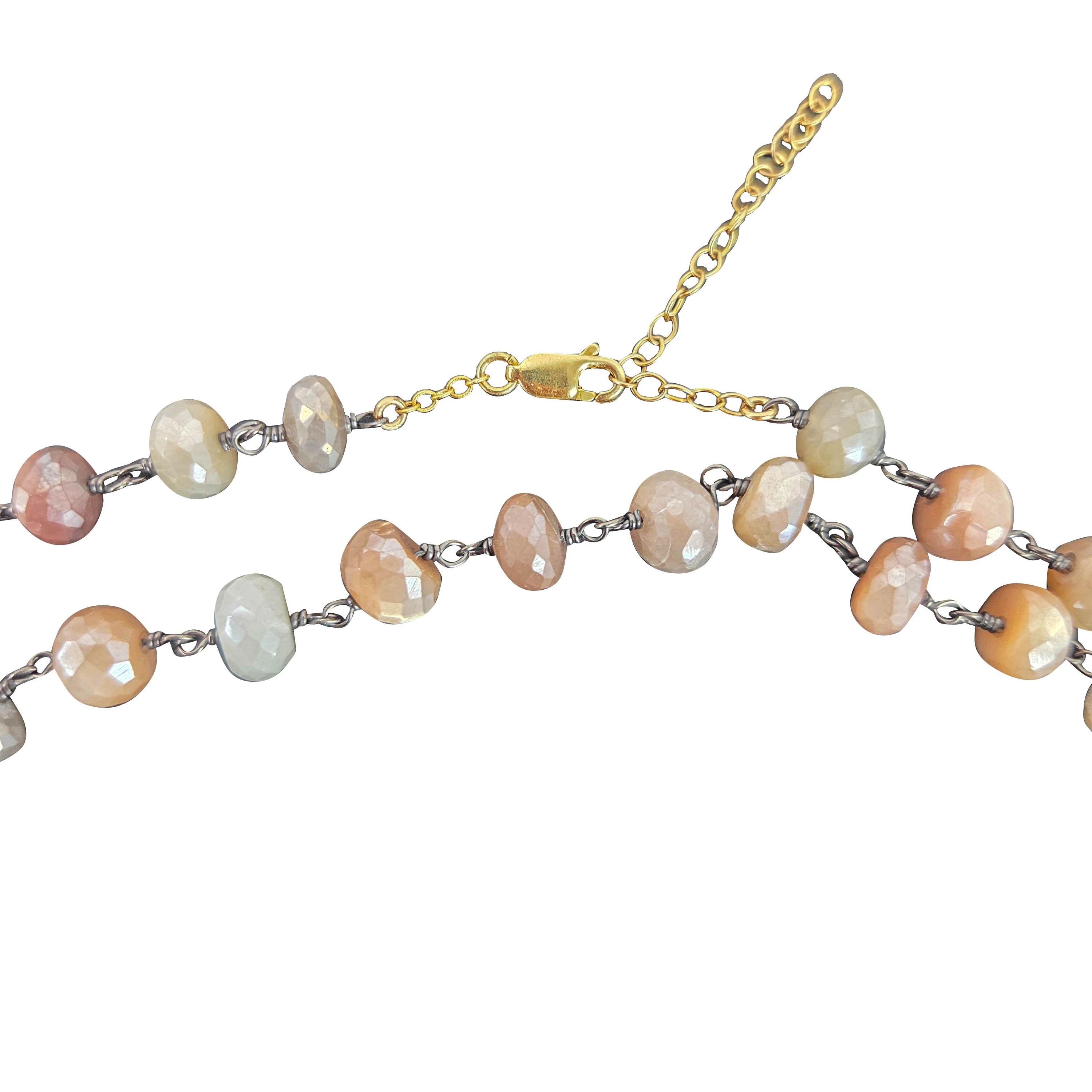 Ela Rae Diana Grand Necklace in Pink Moonstone - Image 4