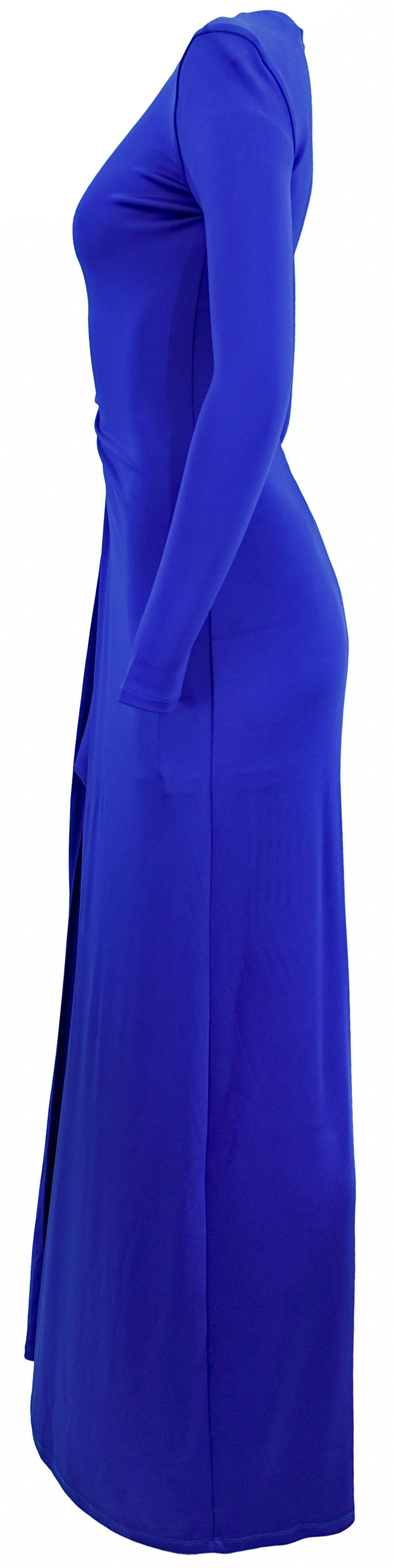 Et Ochs Long Sleeve Gown with Cut Out Detail in Royal Blue - Image 3