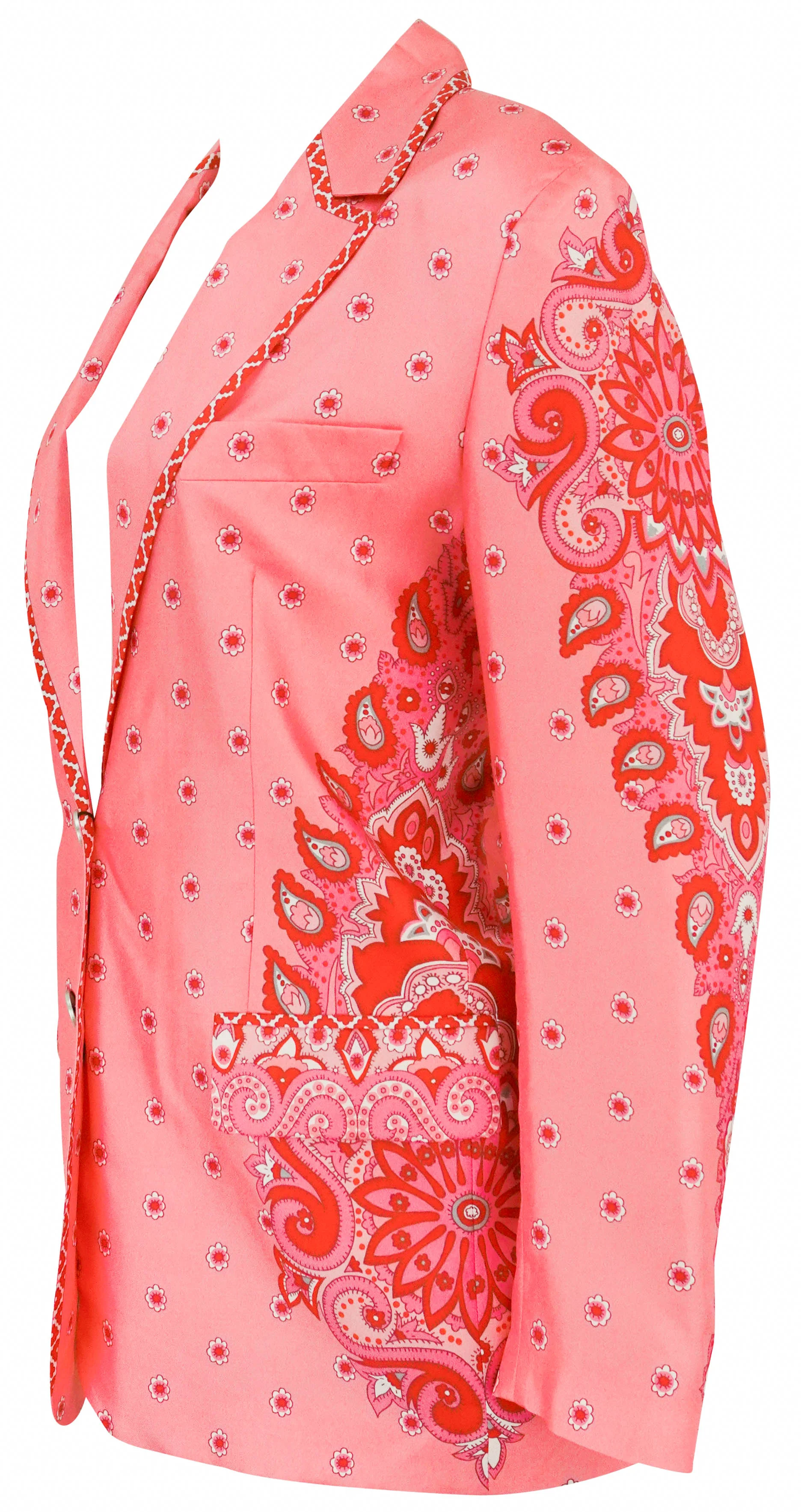 Etro Medallion Silk Twill Single Breasted Jacket in Pink - Image 3