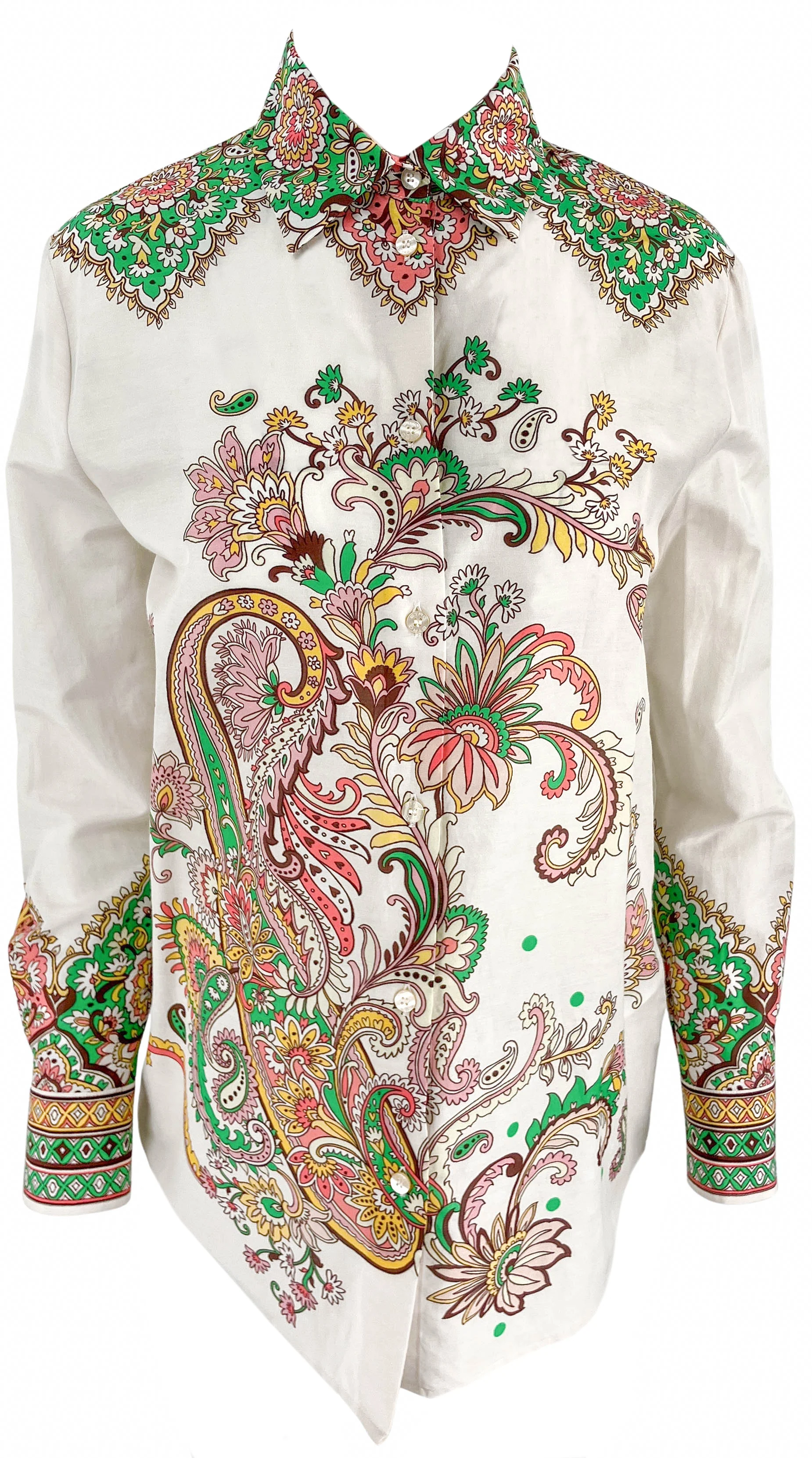 Etro Paisley Print Blouse in Light Pink Multi