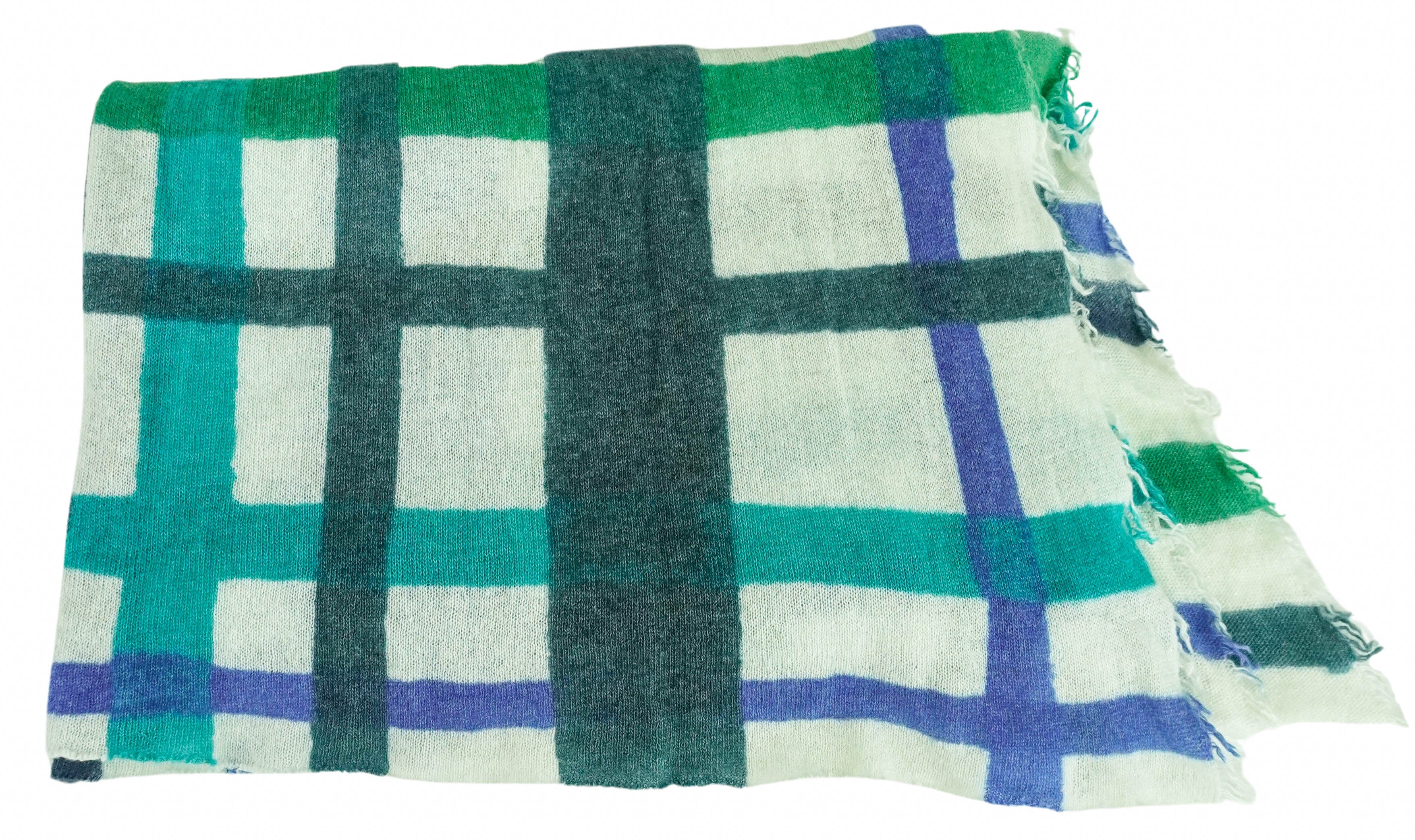 Faliero Sarti Juny Scarf in Blue/Green Plaid - Image 2
