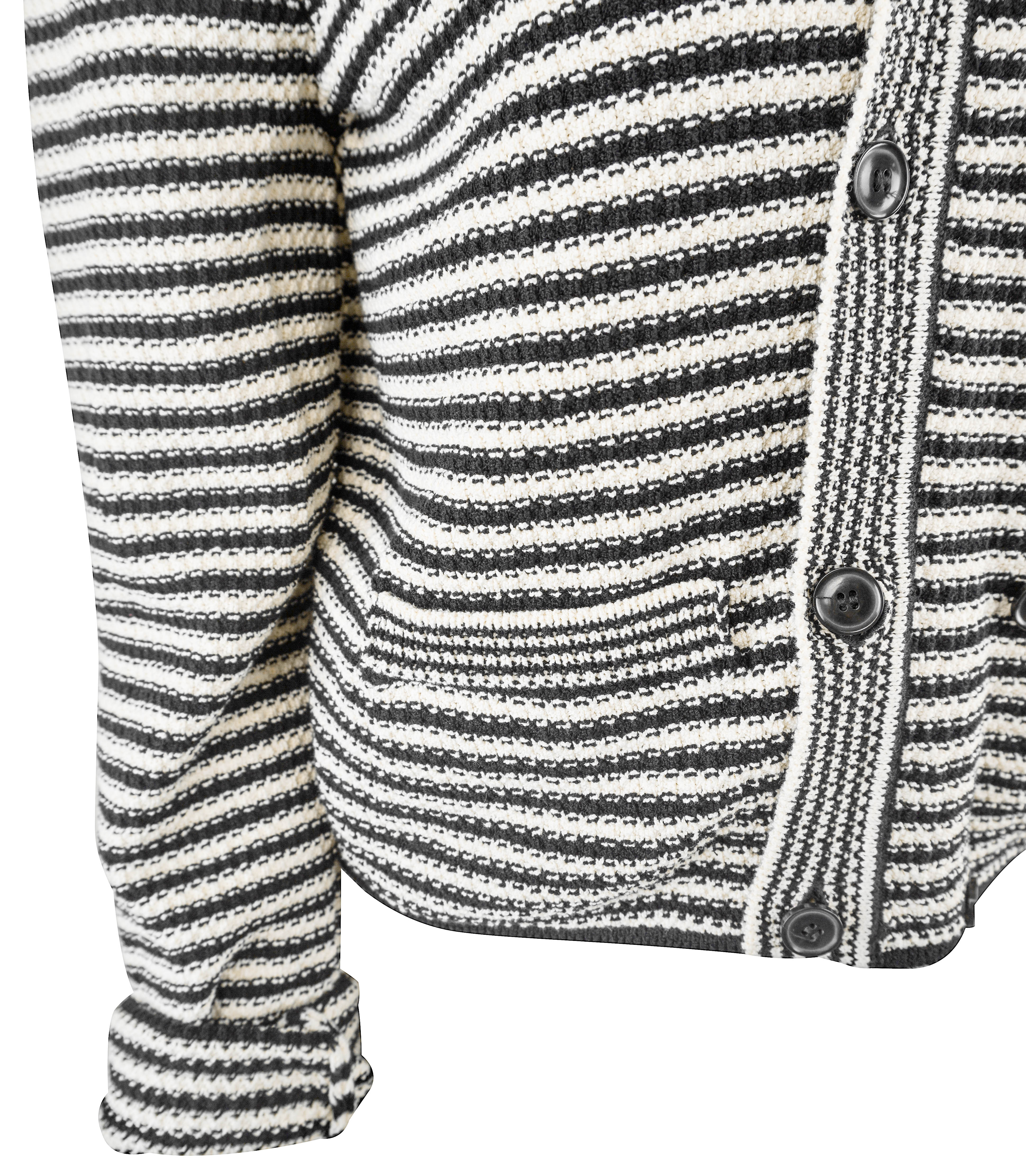 Frame The Court Cardigan in Black and Cream - Image 3