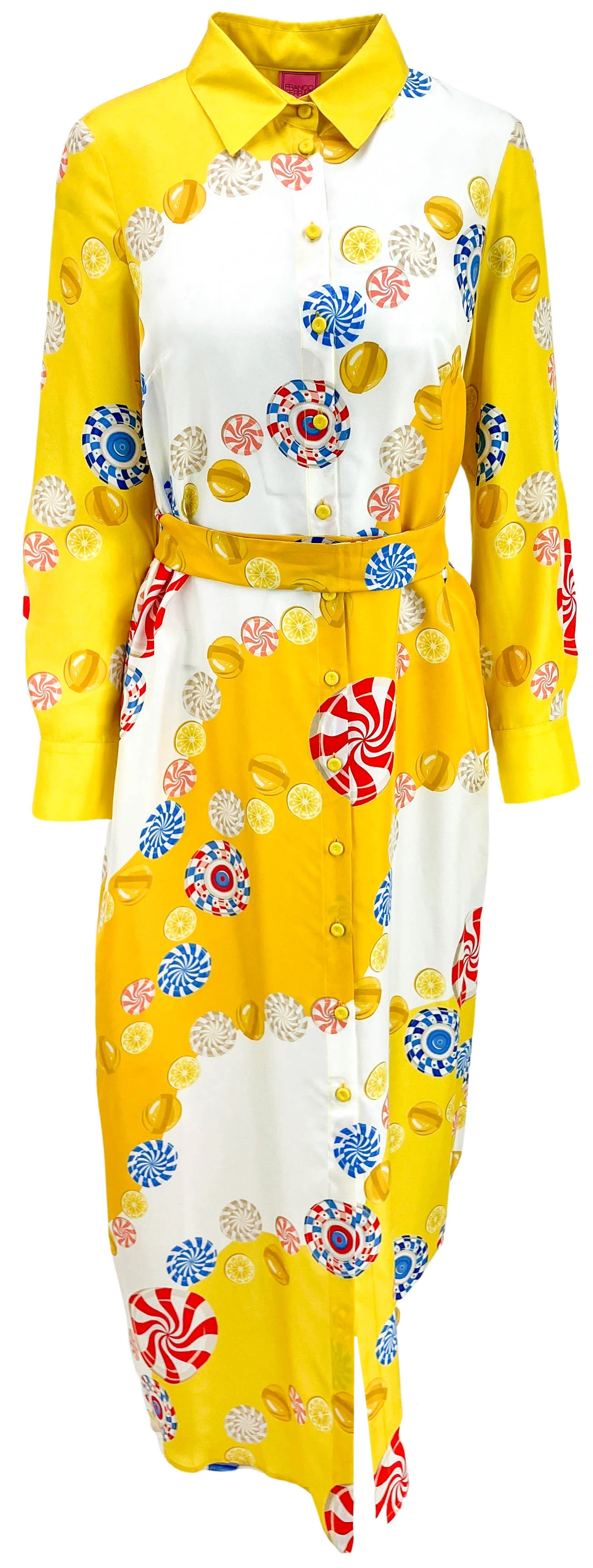 Franco Ferrari Candy Printed Dress in Yellow Multi