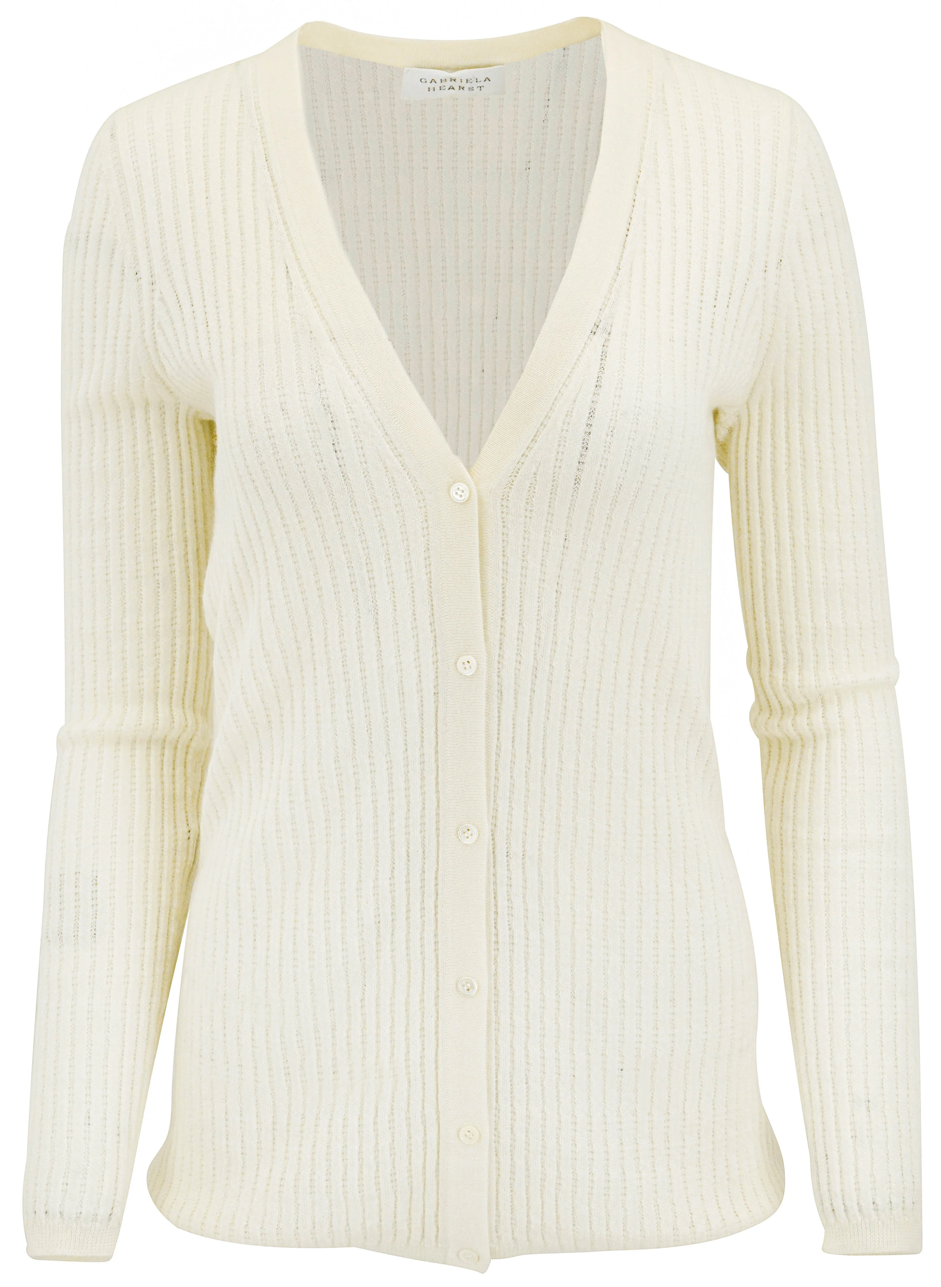 Gabriela Hearst Emma Pointnelle Cardigan in Off White