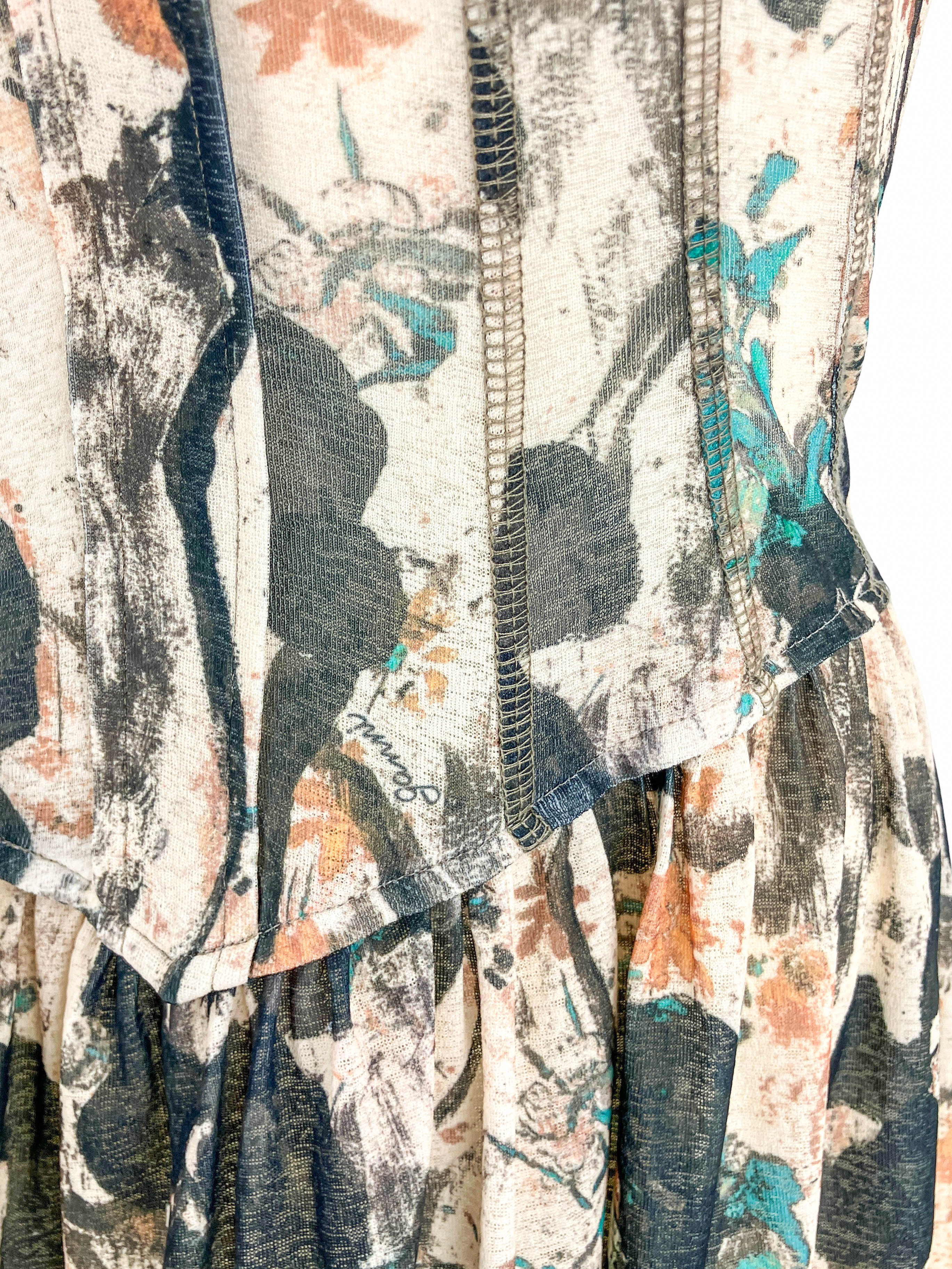 Ganni Floral Print Mini Dress in Afterglow - Image 3