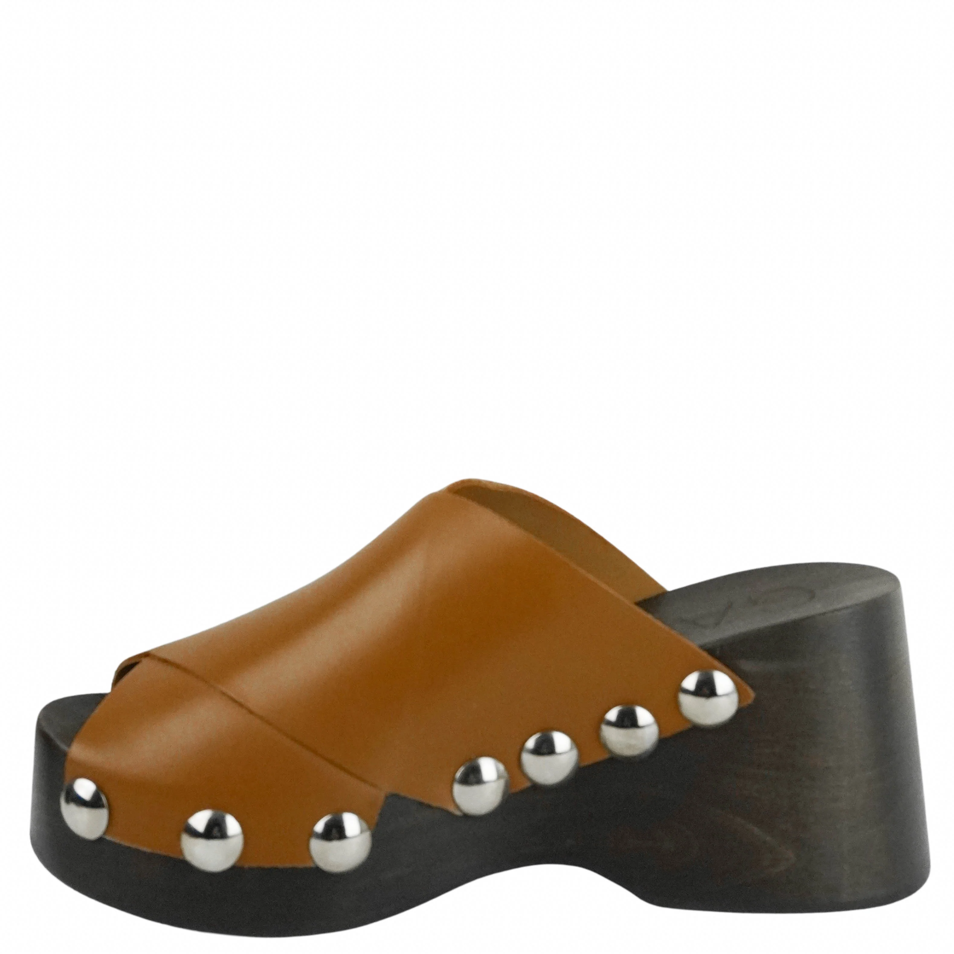 Ganni Wedge Clogs in Tigers Eye - Image 2