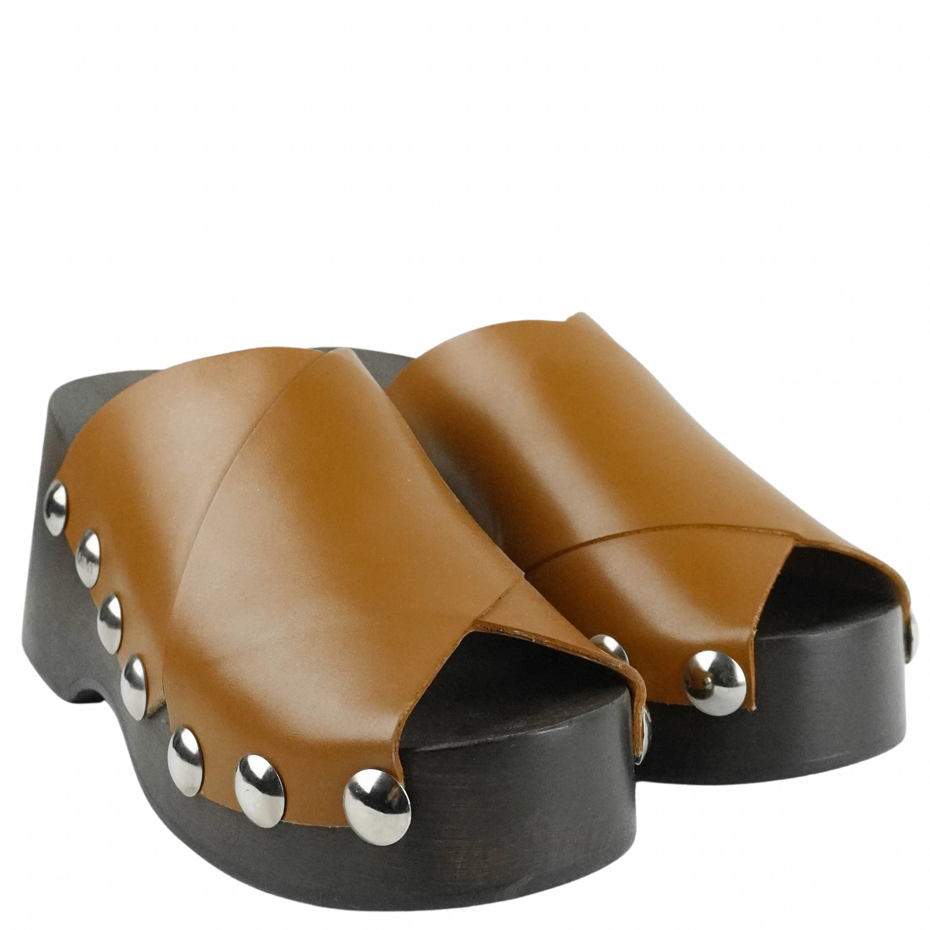 Ganni Wedge Clogs in Tigers Eye - Image 3