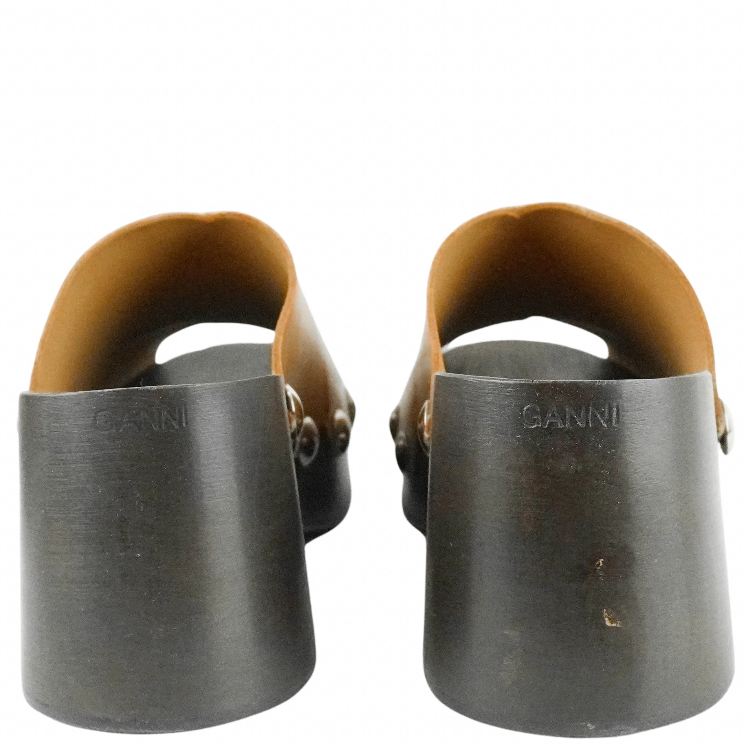 Ganni Wedge Clogs in Tigers Eye - Image 6