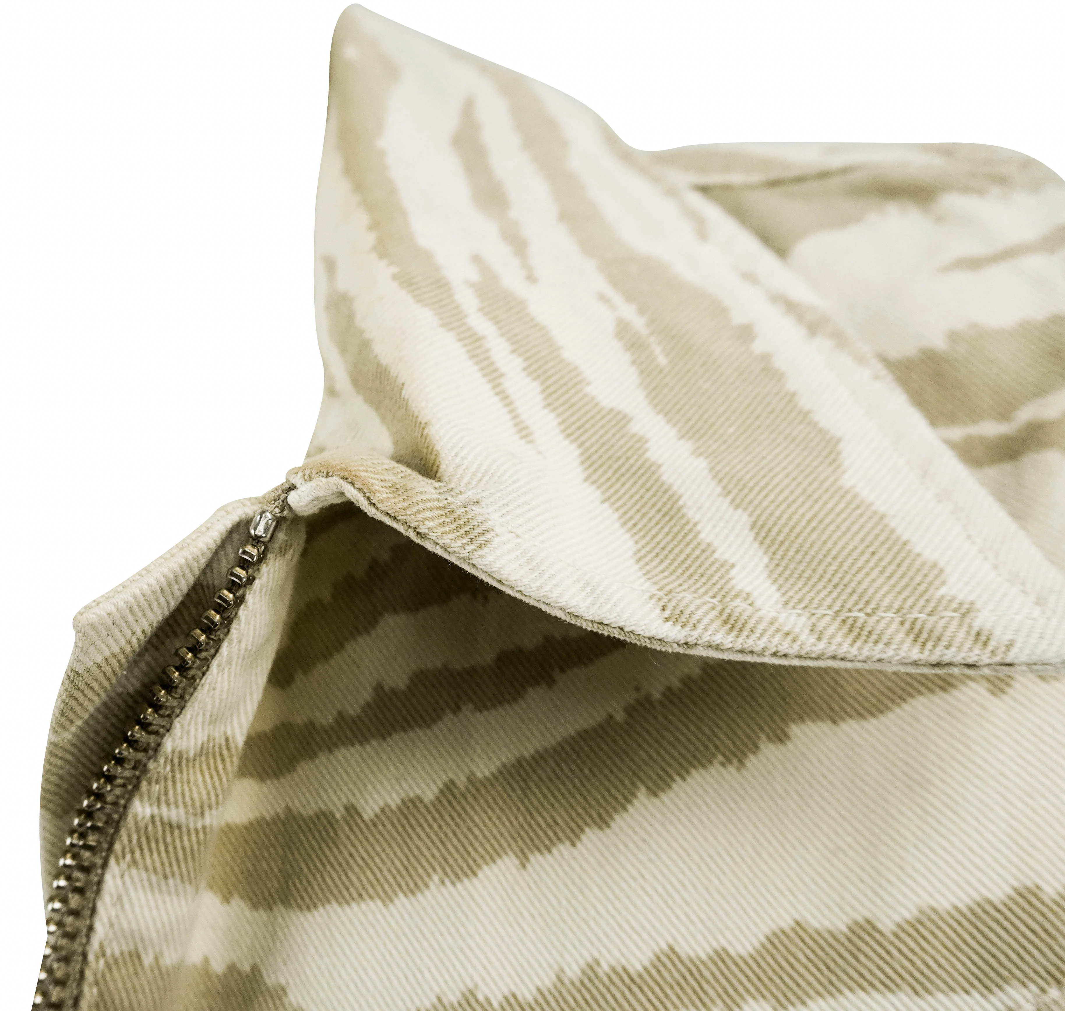 Ganni Zebra Print Denim Mini Dress in Pale Khaki - Image 5