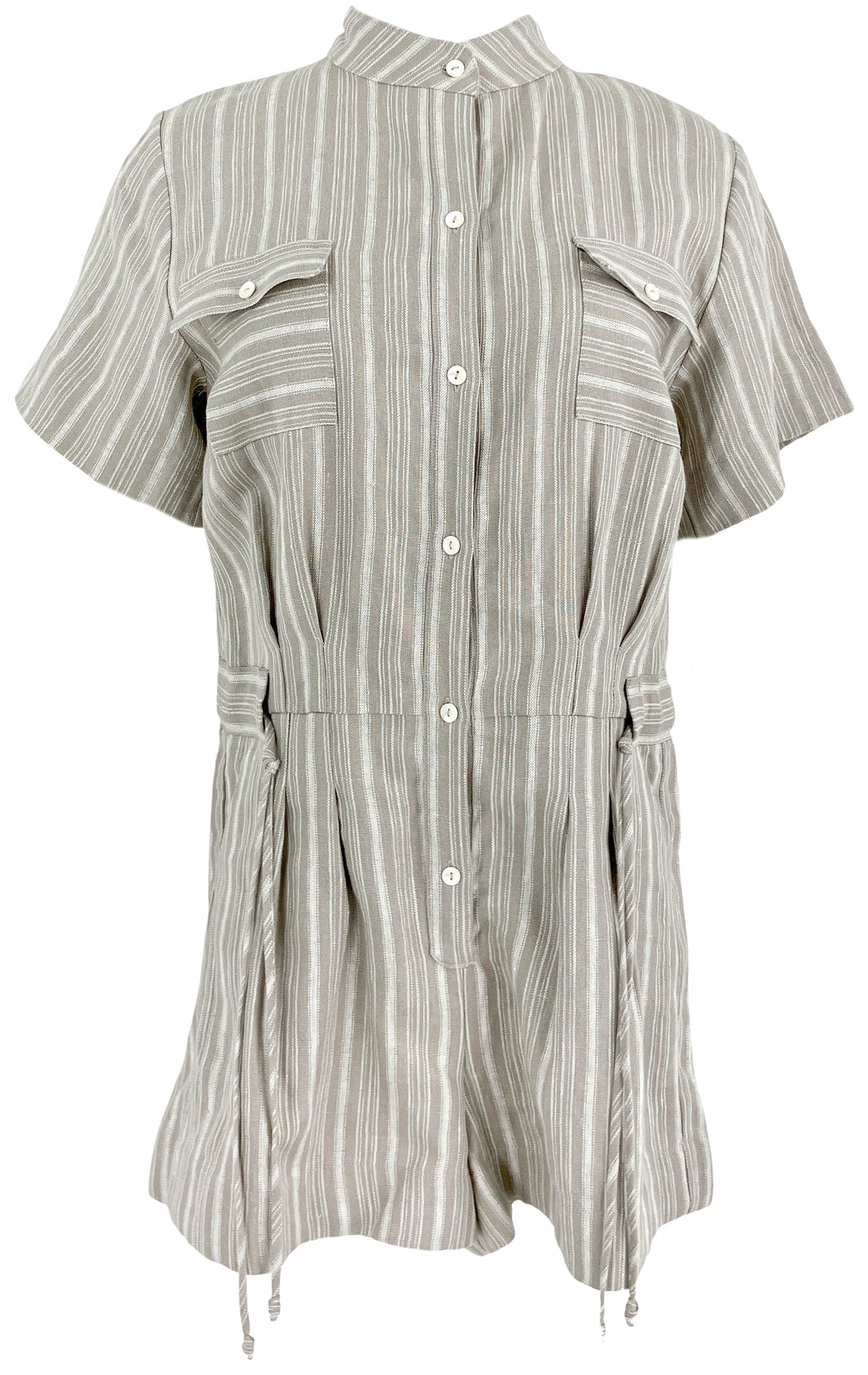 Hevron Taryn Romper in Tawny Stripe
