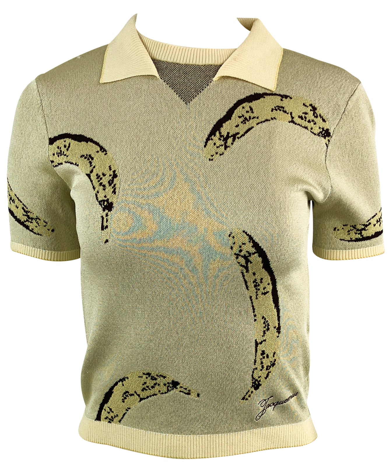 Jacquemus Banana Jacquard Polo in Yellow