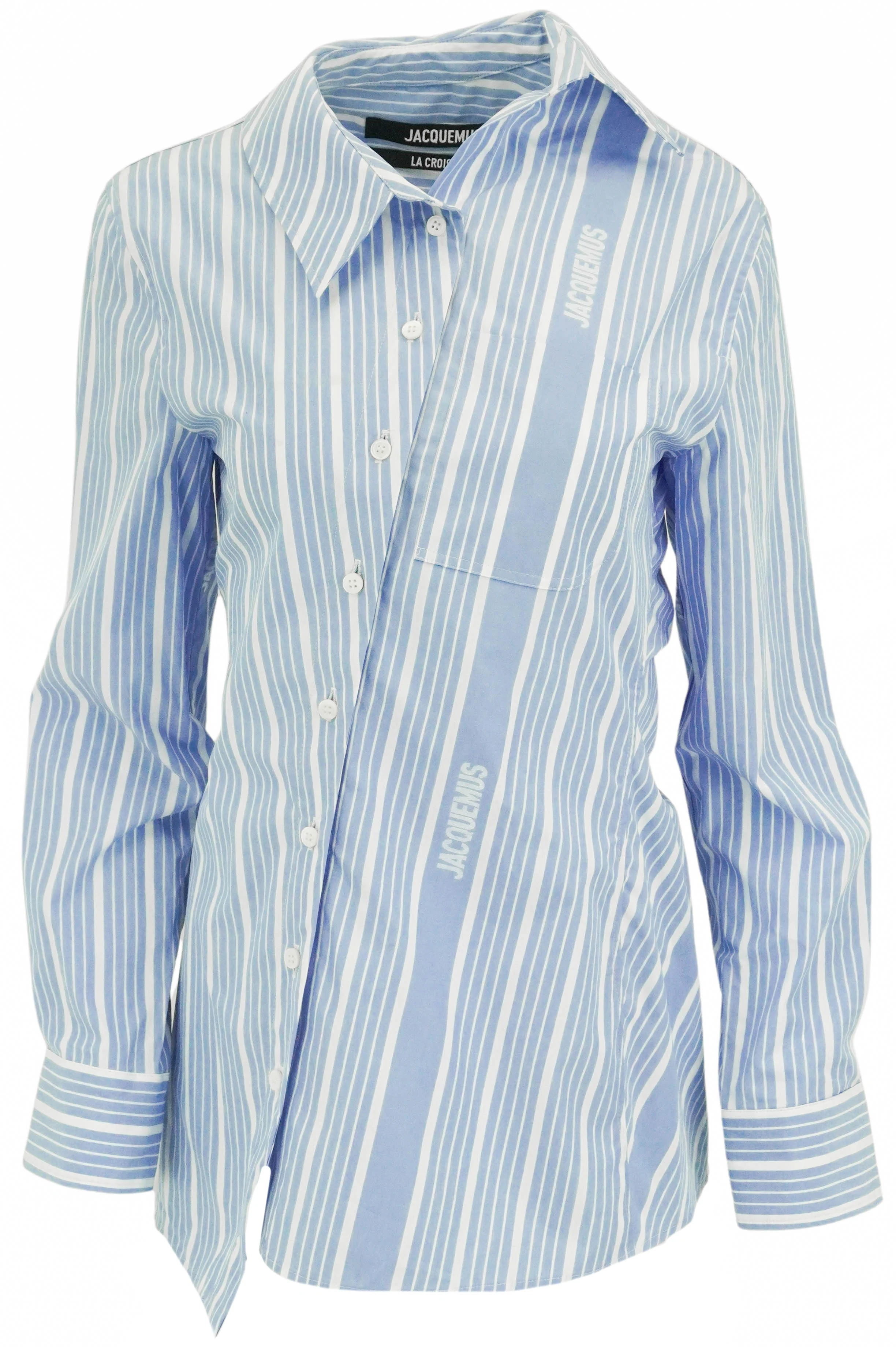 Jacquemus La Chemise Pablo Shirt in Blue and White Stripe
