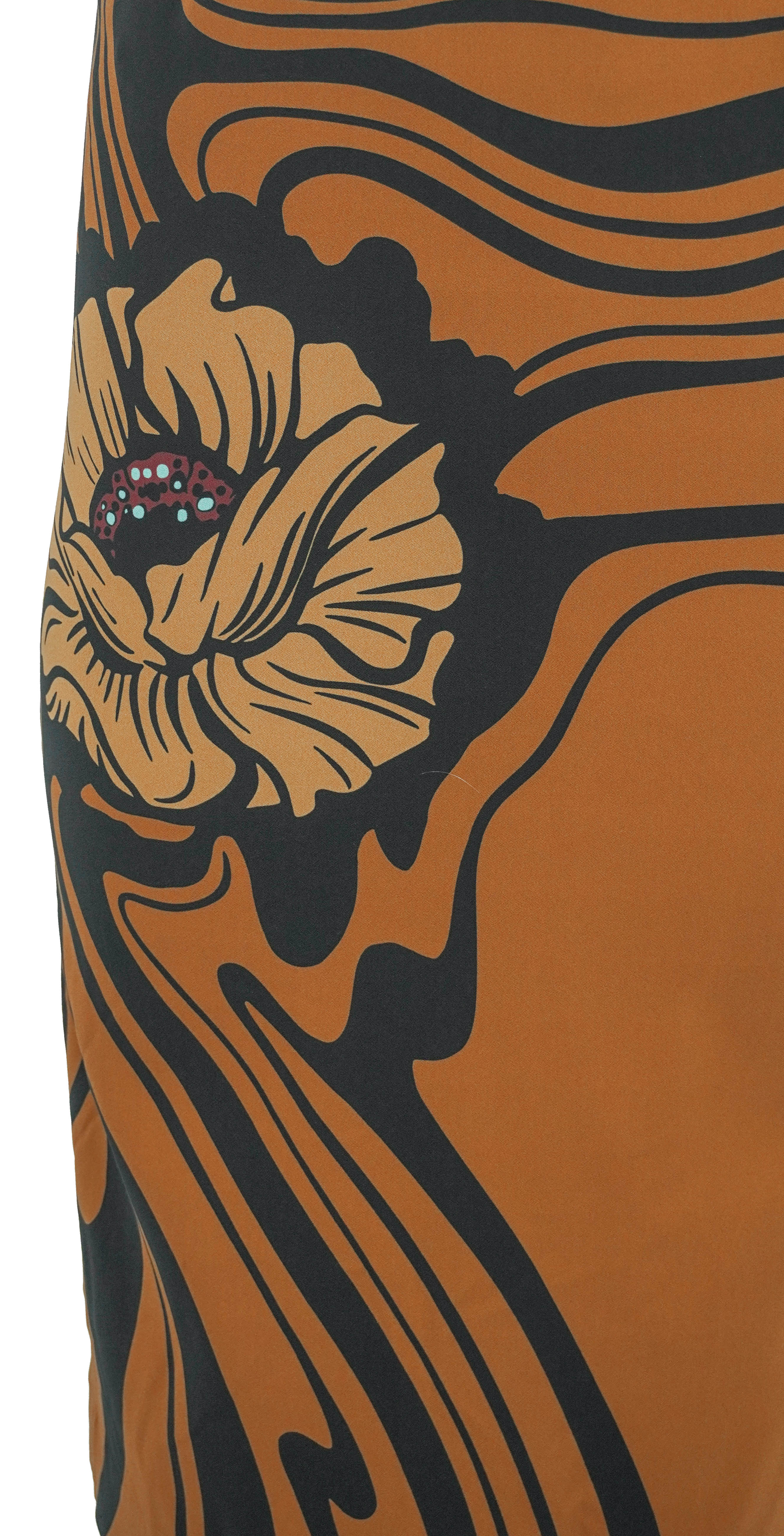 La DoubleJ. Envers Satin Big Blooms Placée Pencil Skirt in Brown - Image 4