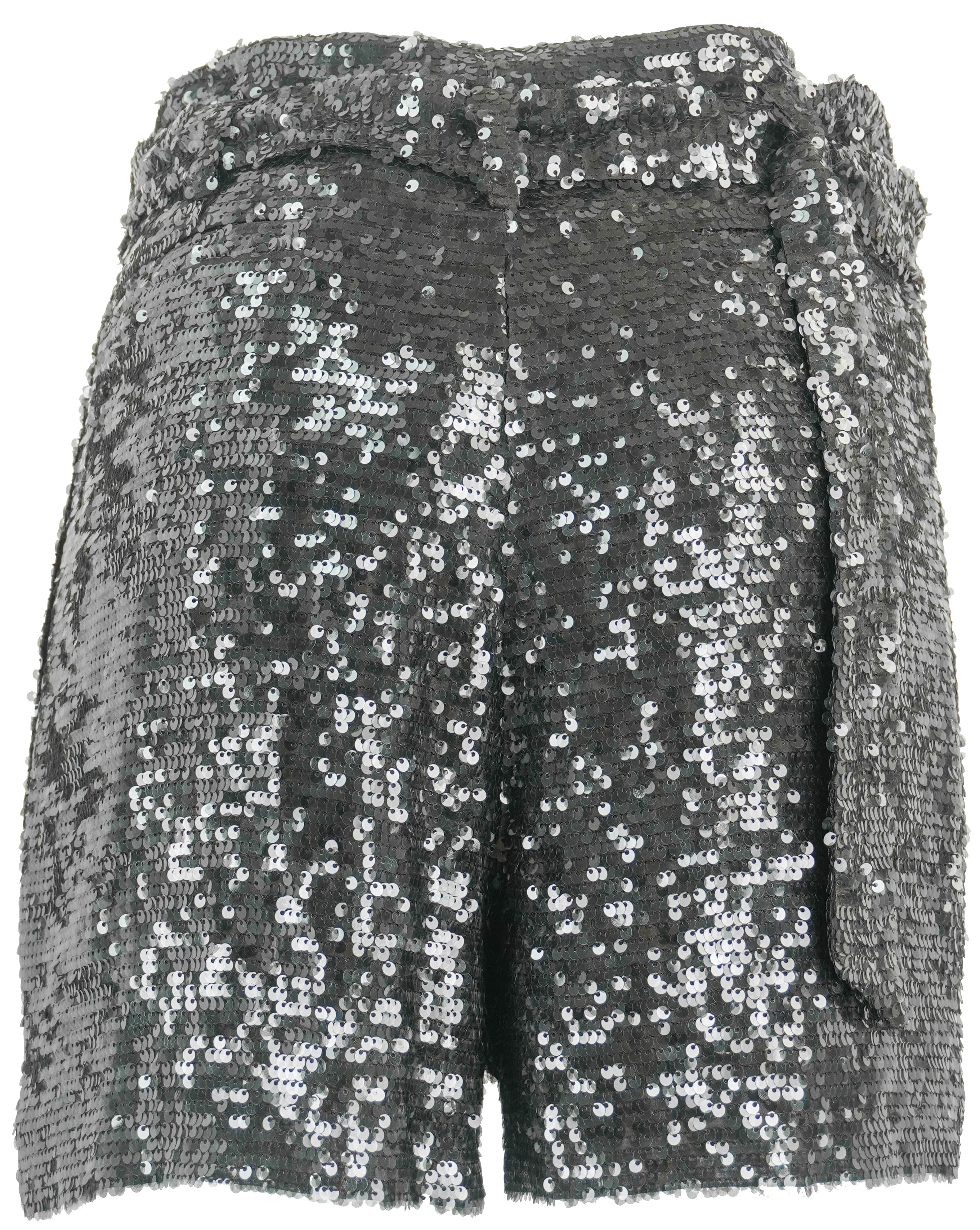 LaPointe Sequin Belted Shorts in Cacao - Image 3
