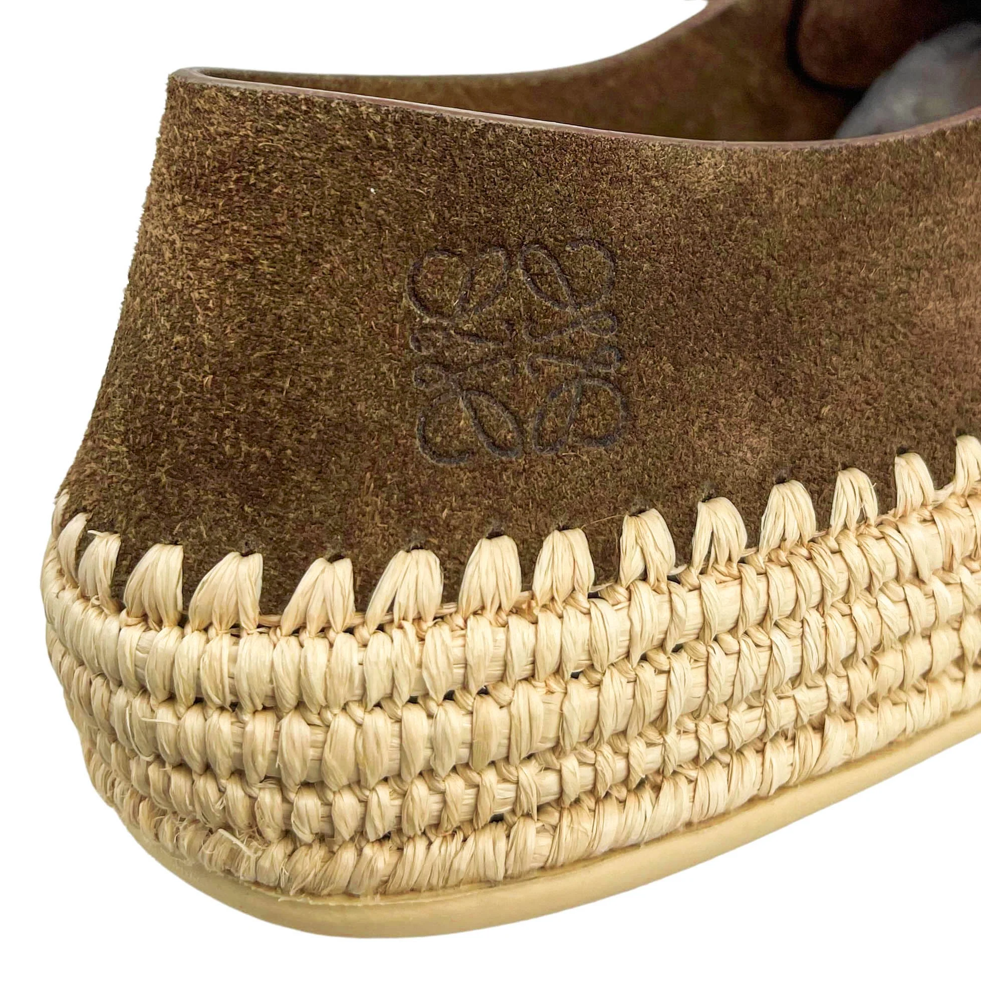 Loewe Rio Suede and Raffia Lace-Up Shoes in Brown - Image 7