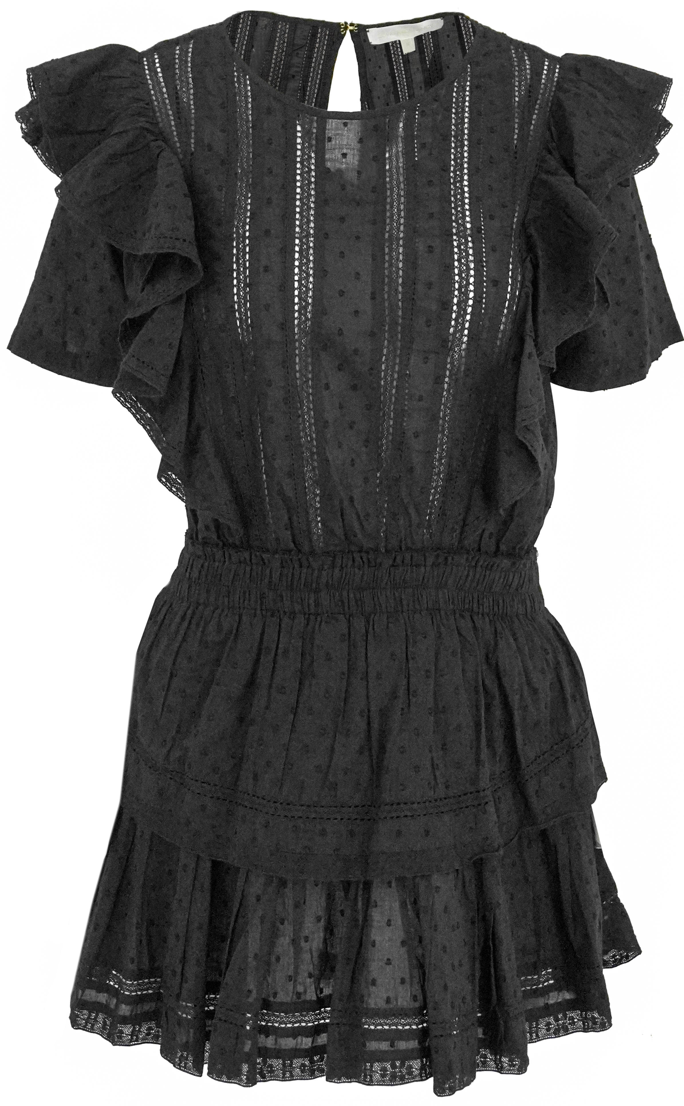 LoveShackFancy Natasha Mini Dress in Black