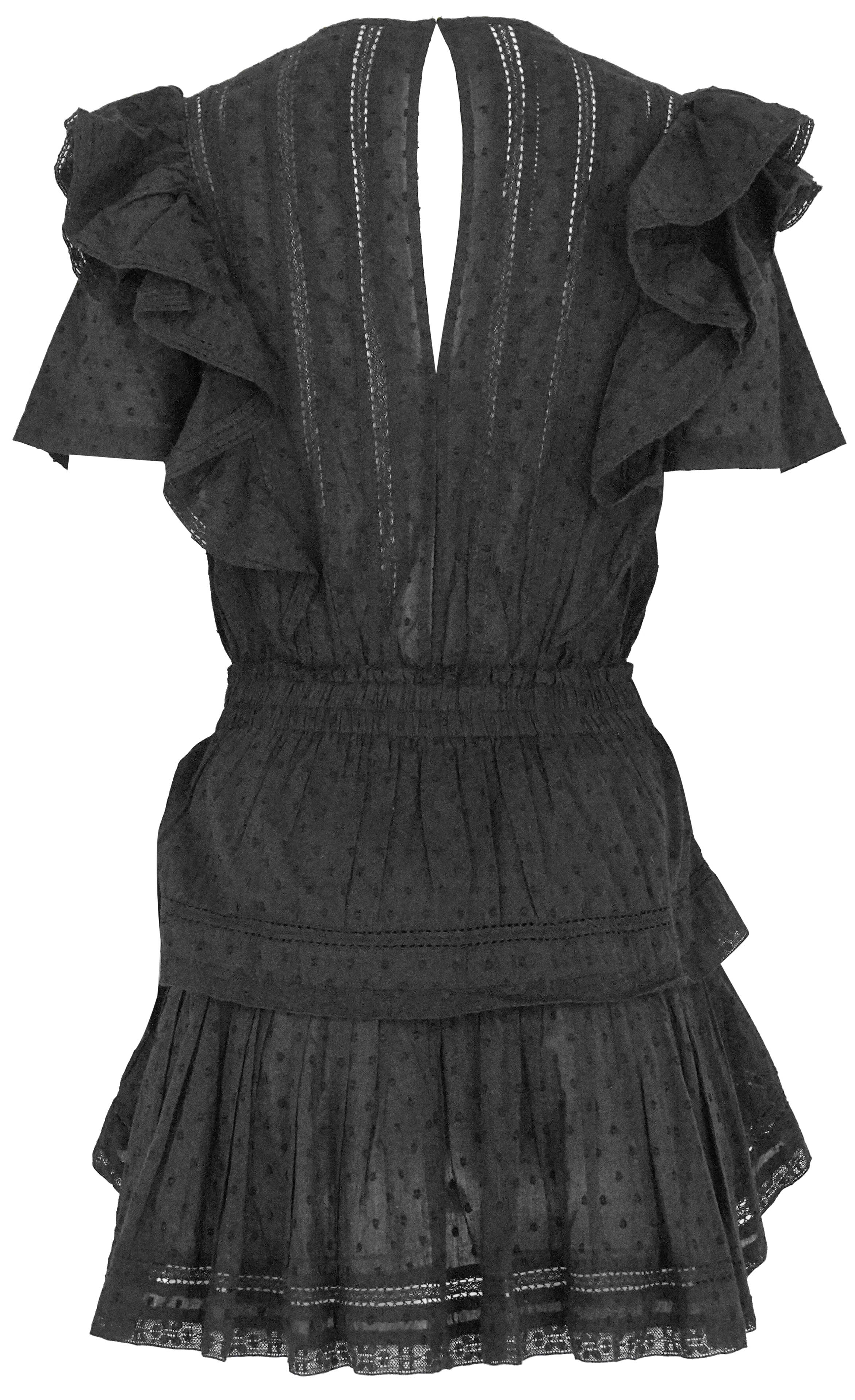 LoveShackFancy Natasha Mini Dress in Black - Image 2