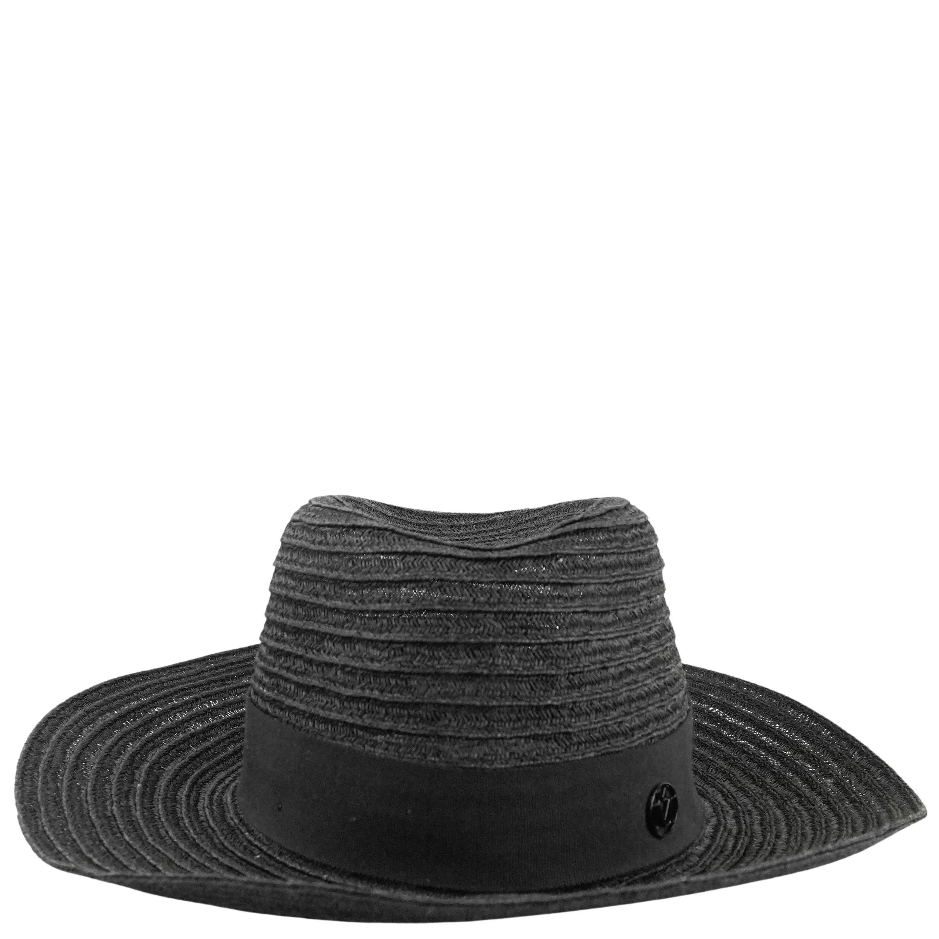 Maison Michel Virginie Straw Fedora Hat in Black