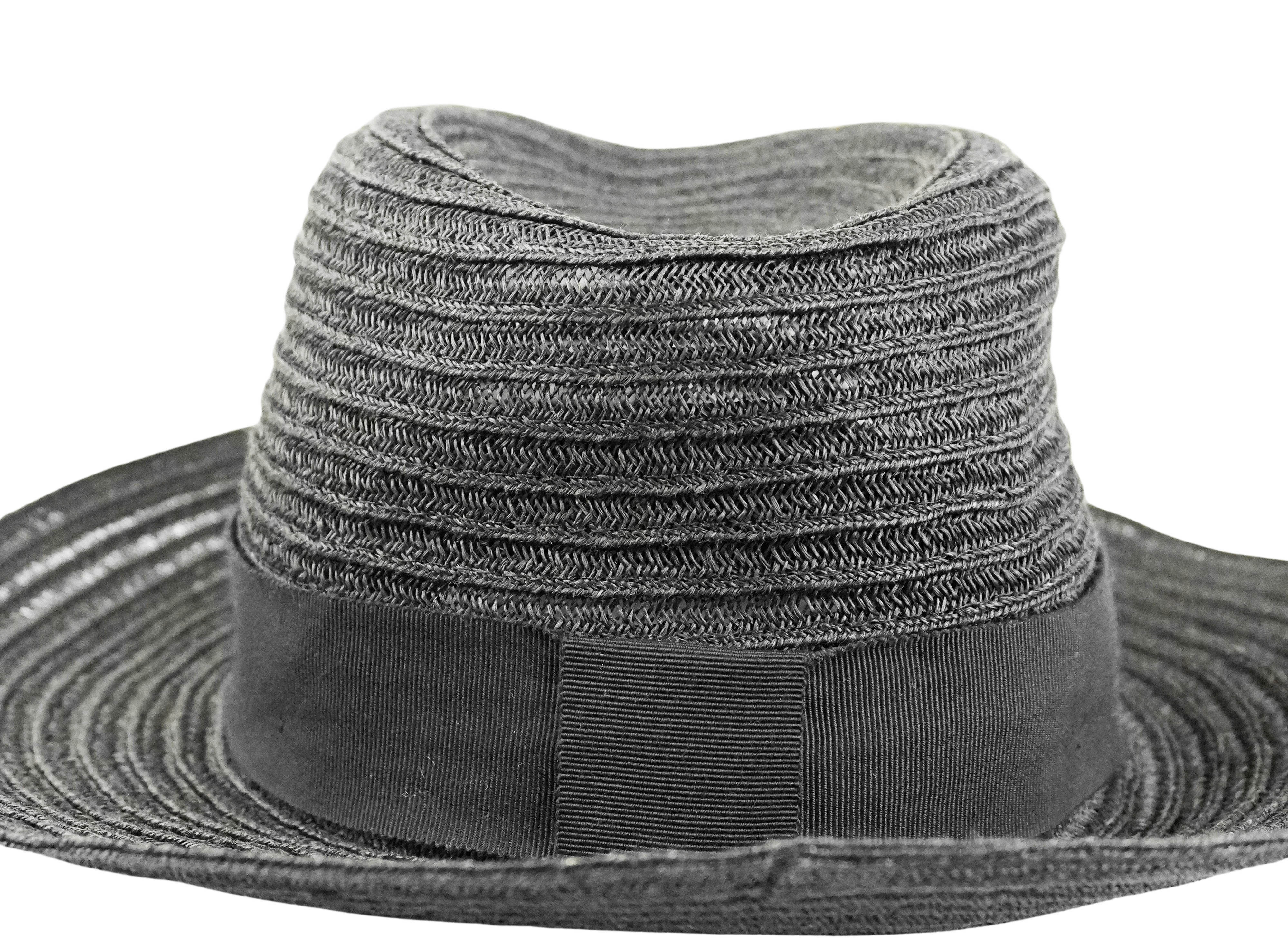 Maison Michel Virginie Straw Fedora Hat in Black - Image 6