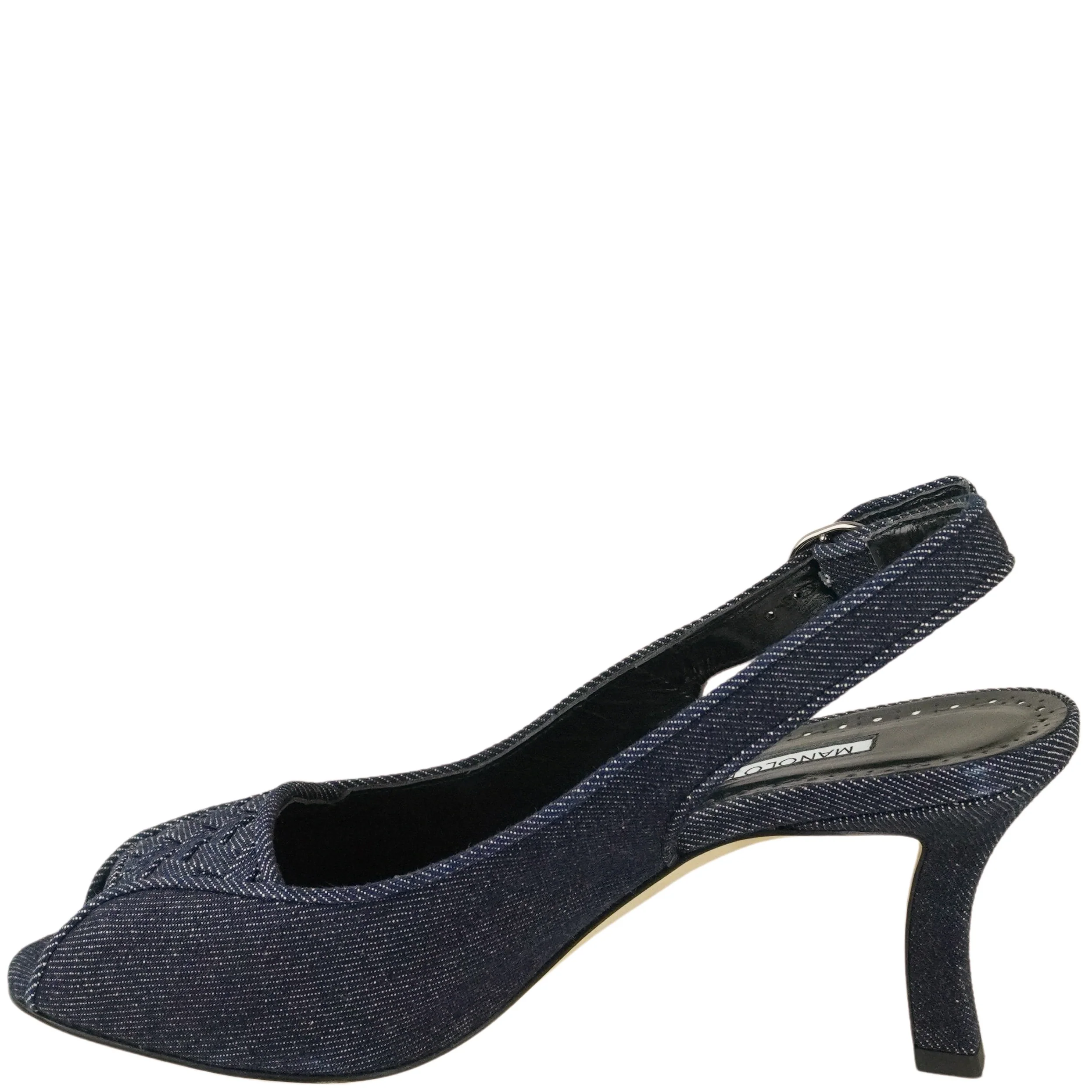 Manolo Blahnik Lonike Heels in Denim - Image 2