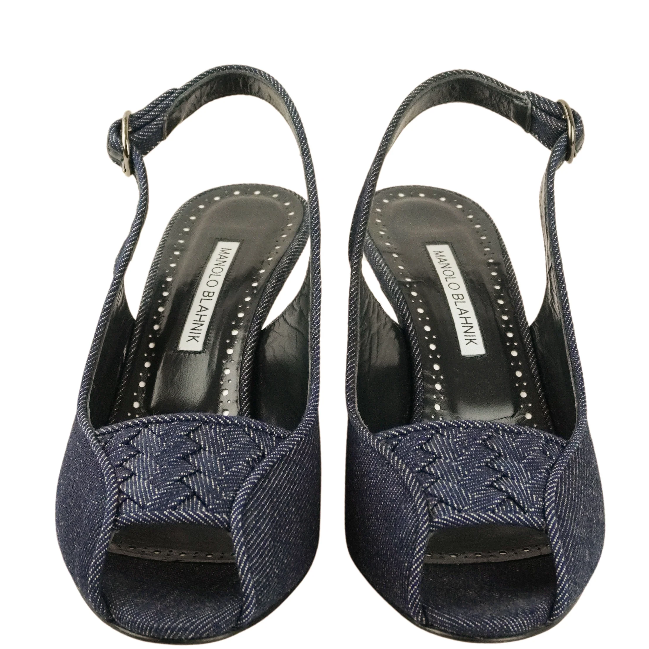 Manolo Blahnik Lonike Heels in Denim - Image 5