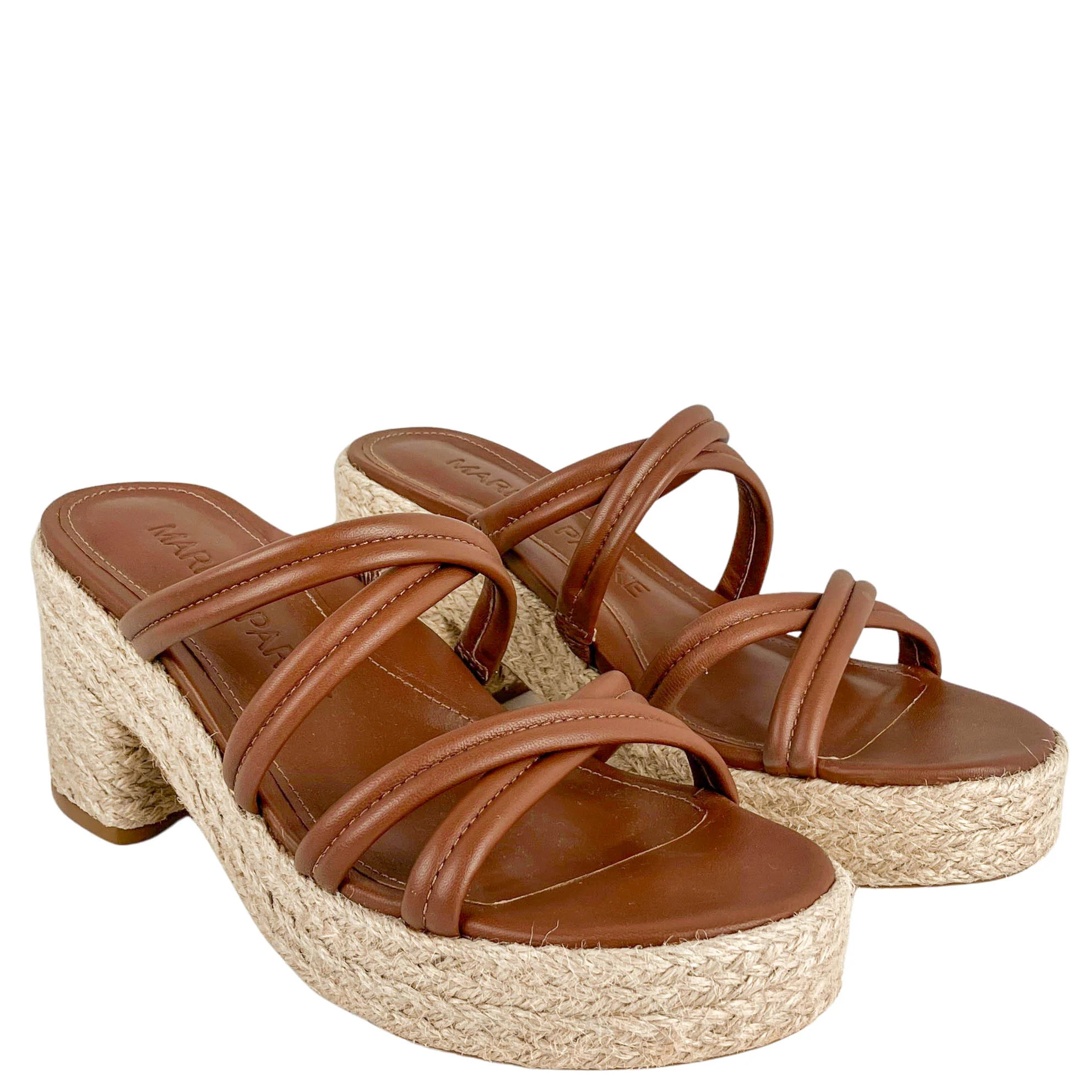 Marion Parke Adrian Platform Sandals Brown and Natural - Image 3