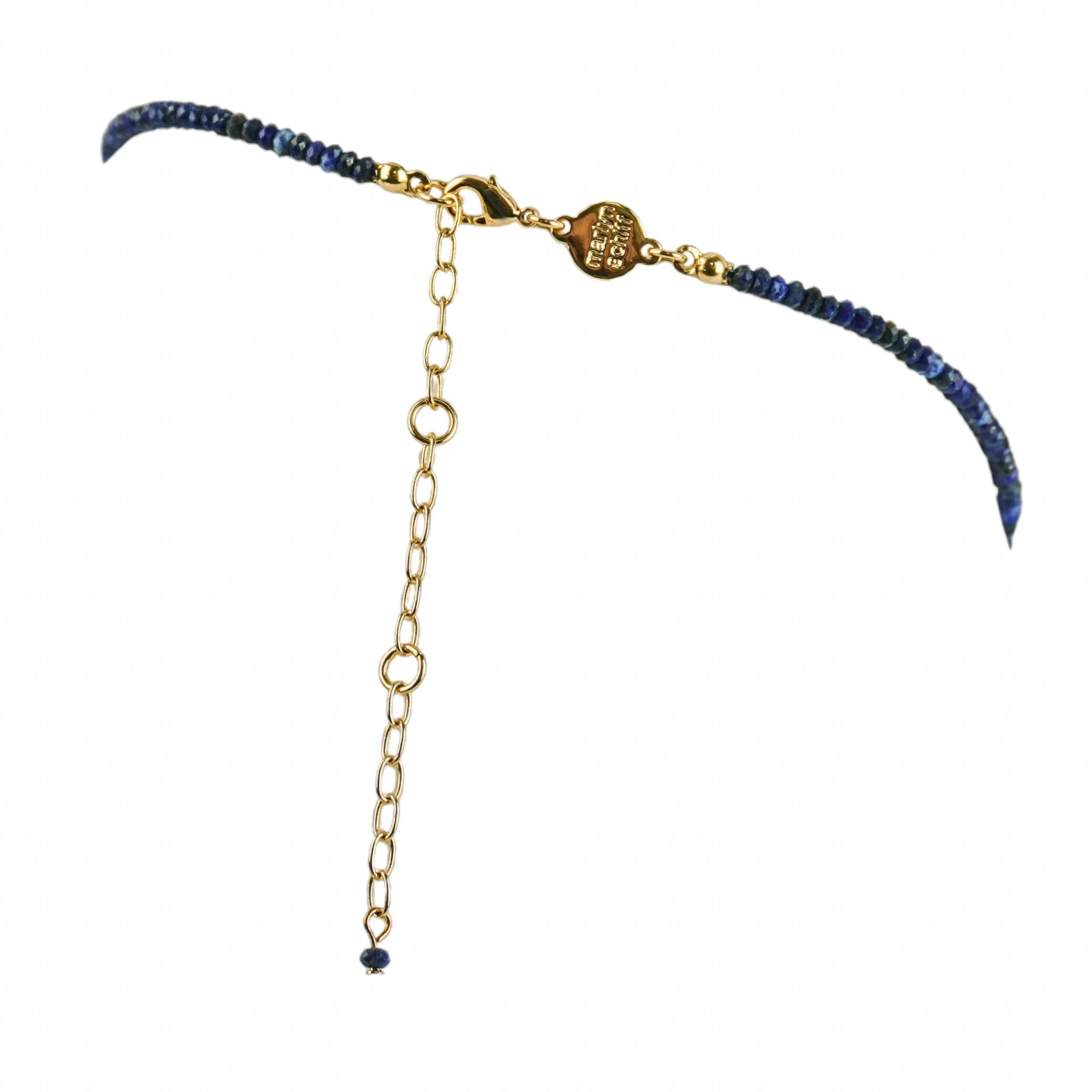 Marlyn Schiff Yin and Yang Beaded Necklace in Blue - Image 3